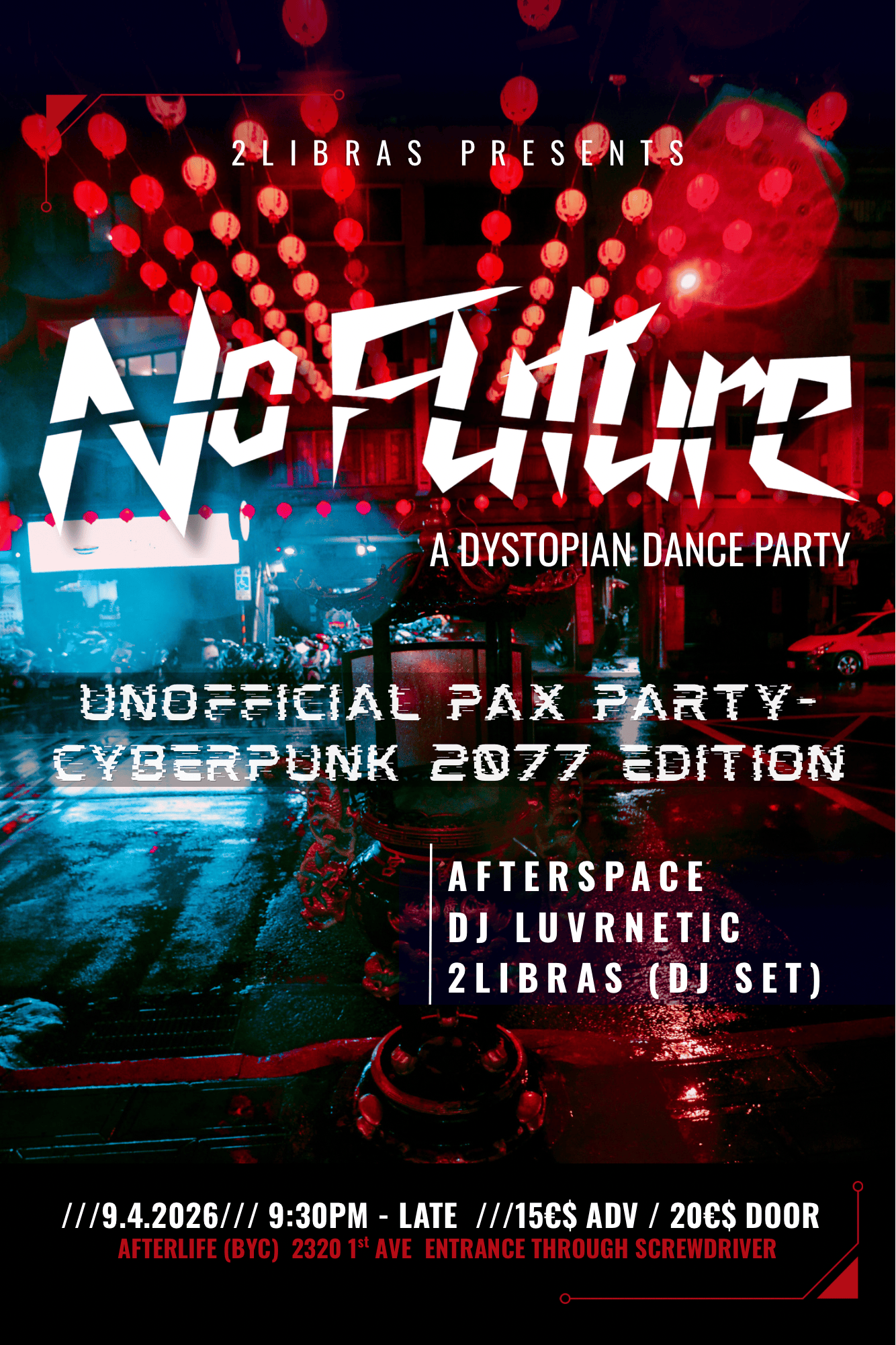 Afterspace, Luvrnetic, 2Libras (DJ set) at Belltown Yacht Club