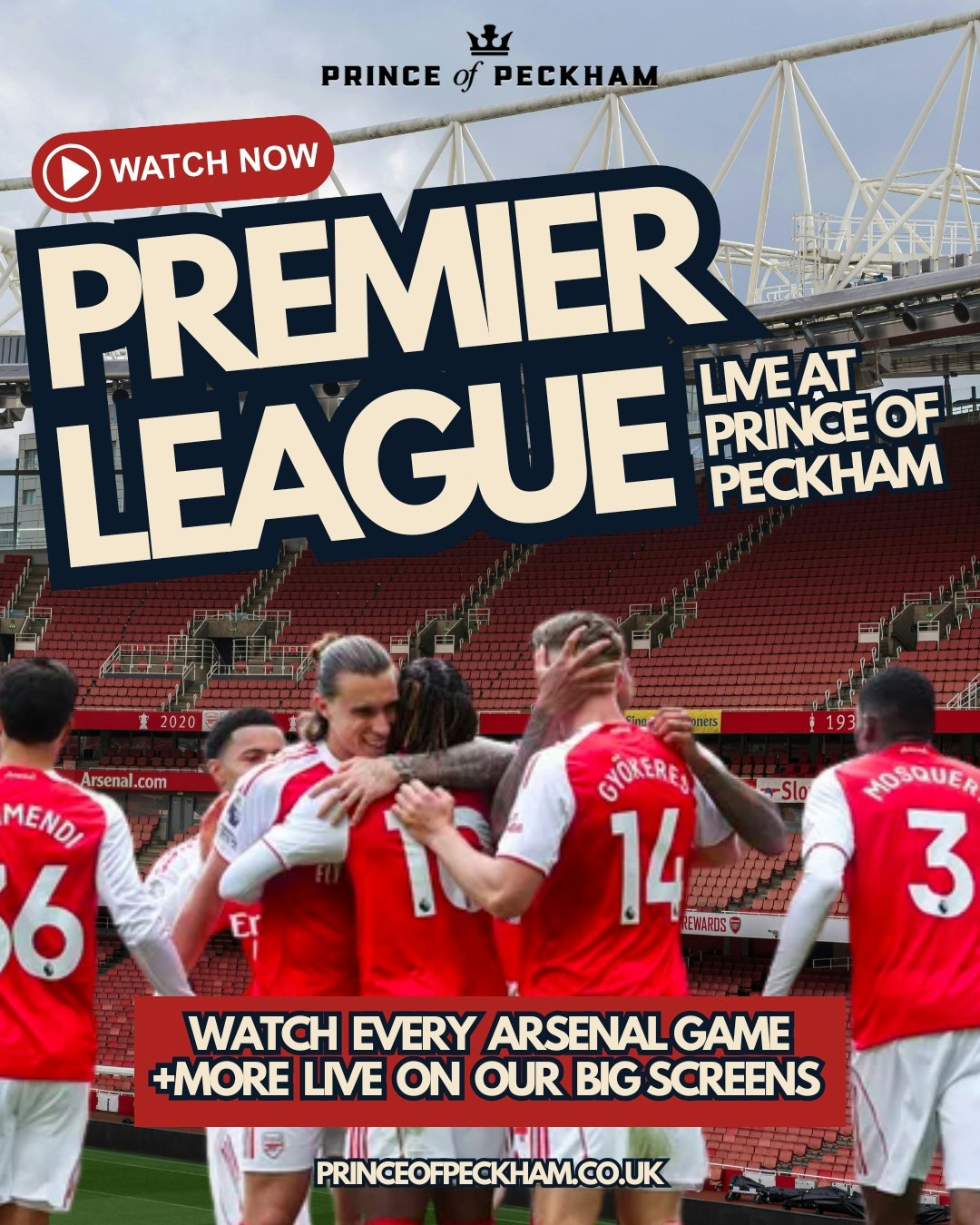 PREMIER LEAGUE: BRIGHTON VS ARSENAL at Prince of Peckham, London