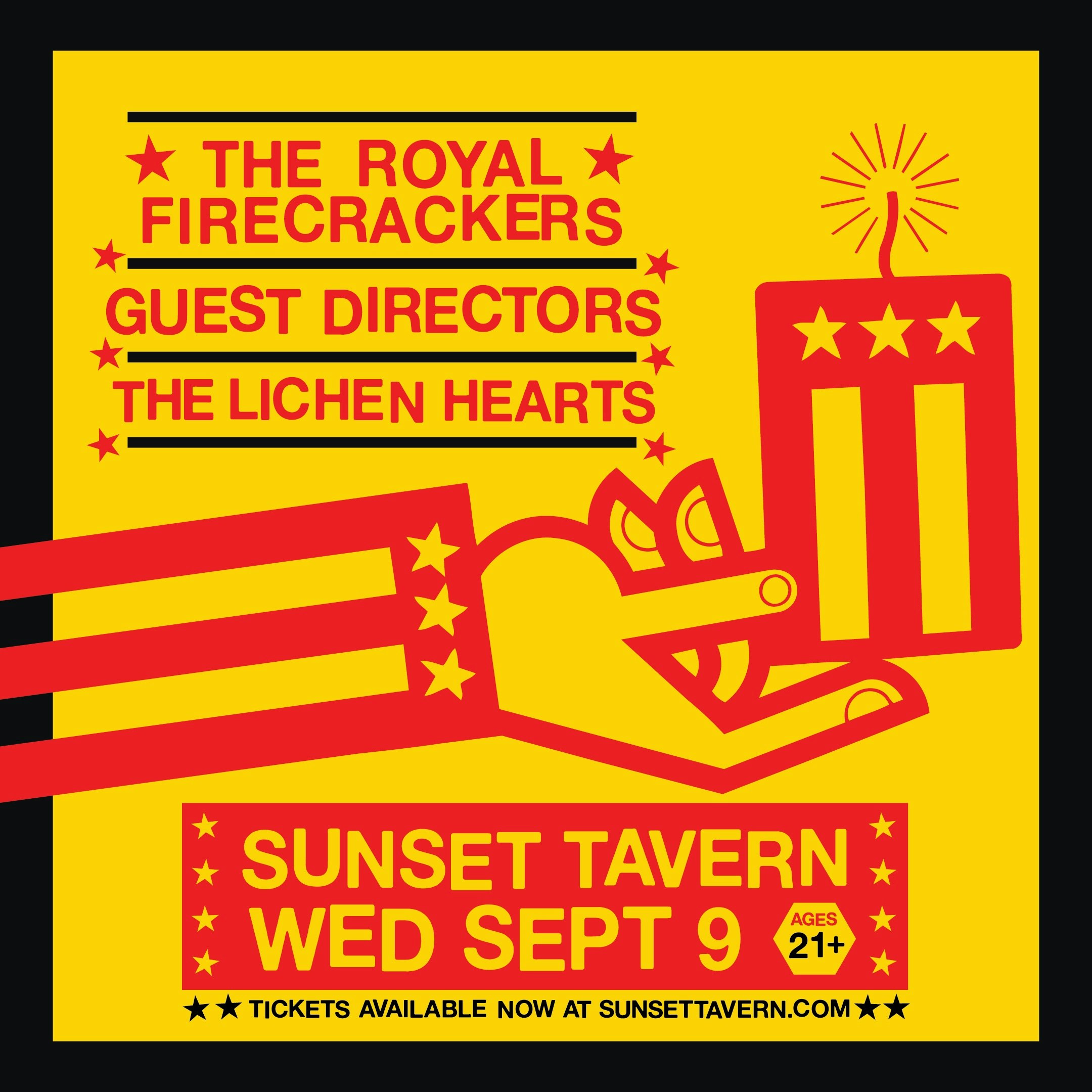 The Royal Firecrackers, Guest Directors, The Lichen Hearts Tickets | $15.94 | 9 Sept @ The Sunset Tavern, Seattle | DICE at The Sunset Tavern