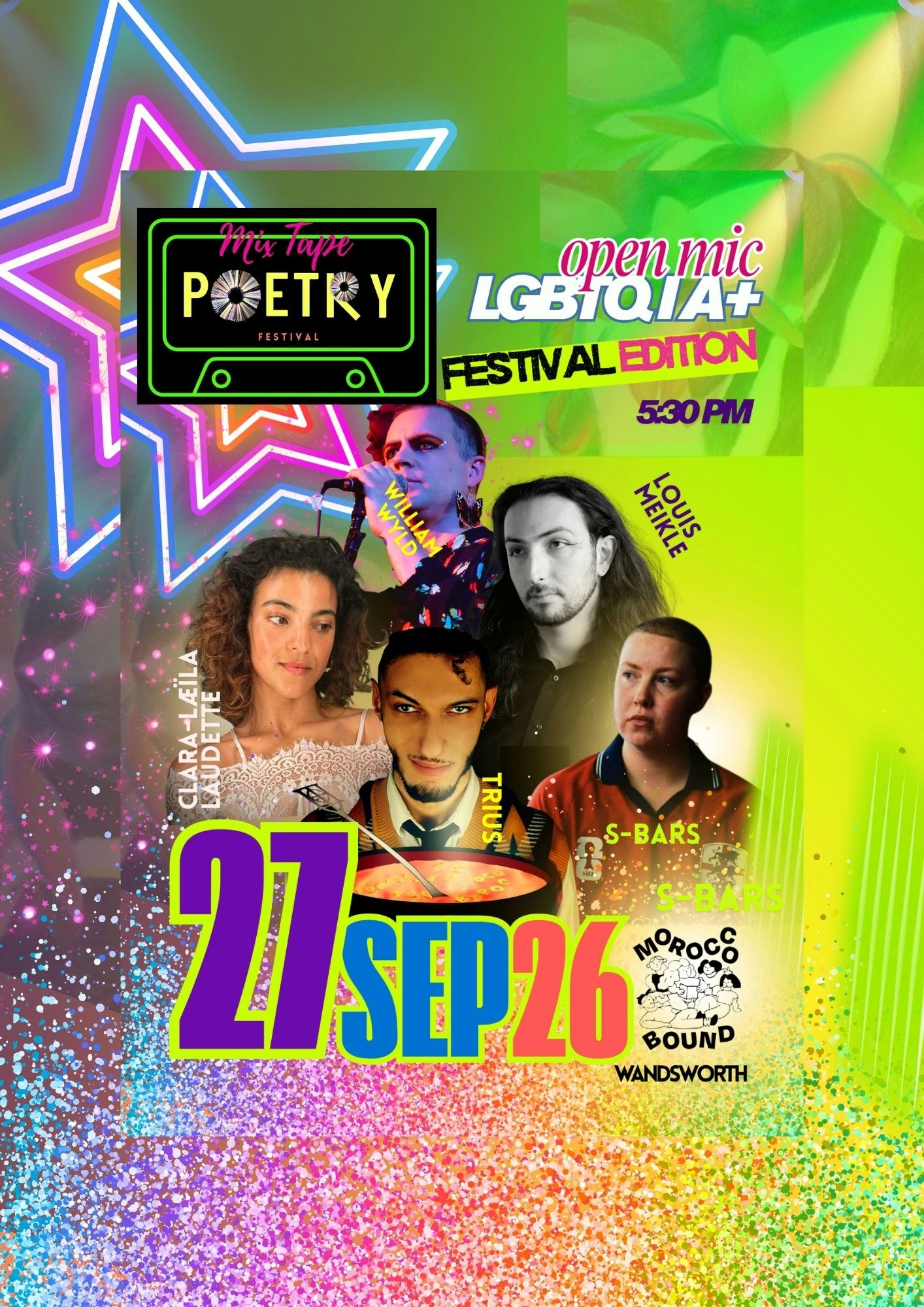 Mixtape Poetry Festival LGBTQIA+ Night at Morocco Bound Wandsworth, London