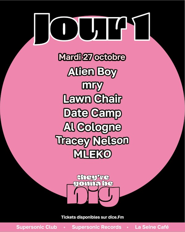 TGBB fest : Alien Boy + mry + Lawn Chair + Date Camp + Al Cologne + Tracey Nelson + MLEKO
