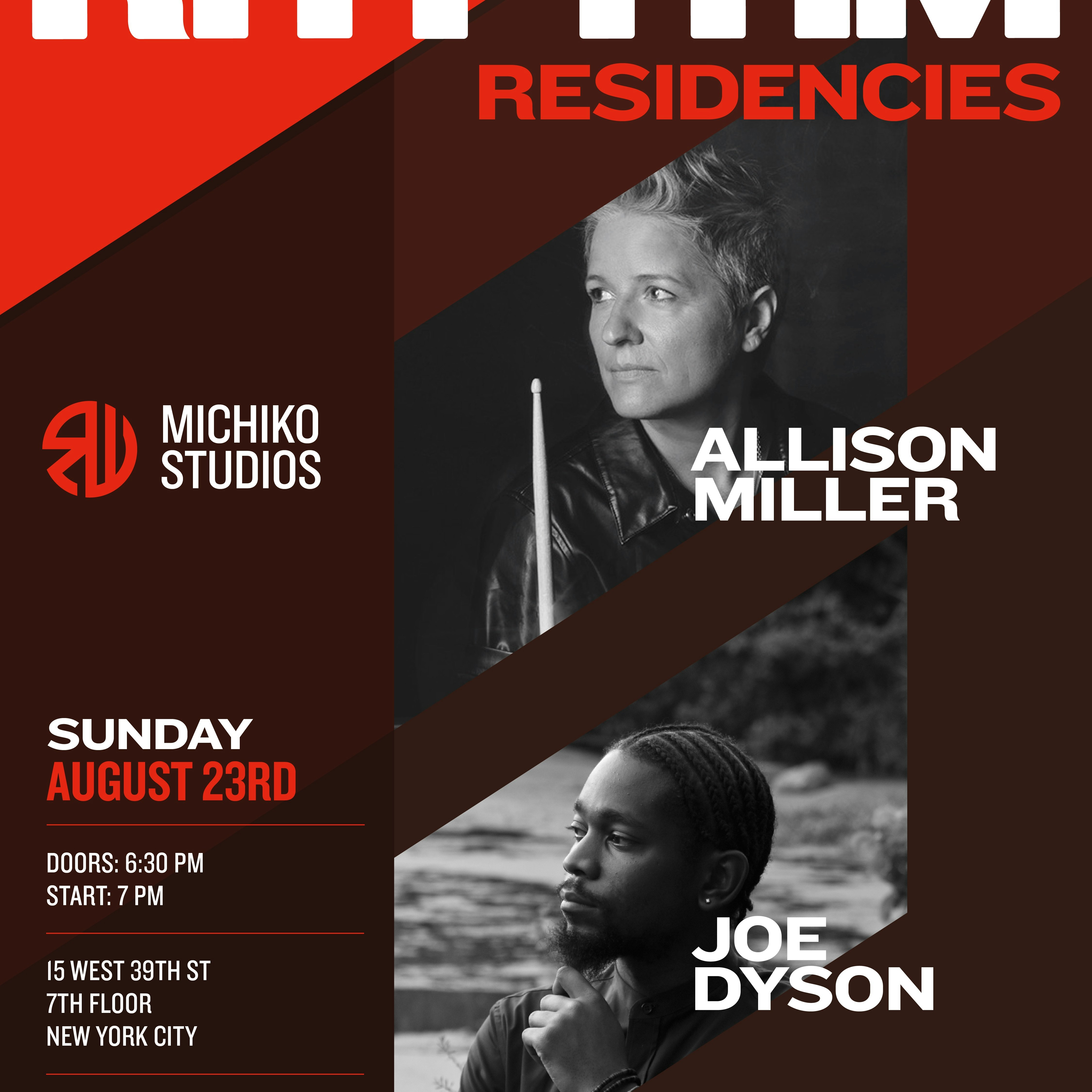 Rhythm Residency 5: Allison Miller + Joe Dyson