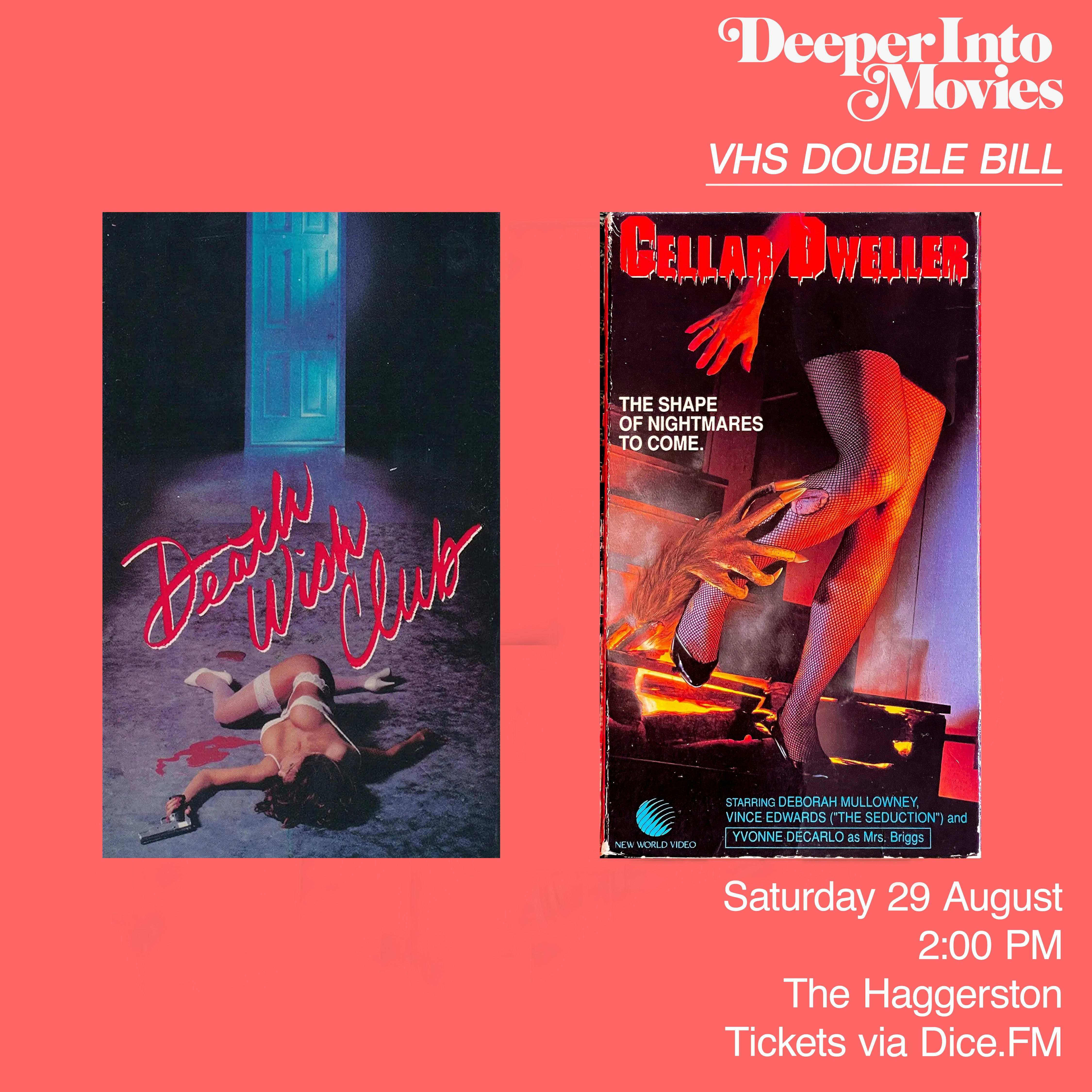 VHS DOUBLE BILL: DEATH WISH CLUB + CELLAR DWELLER