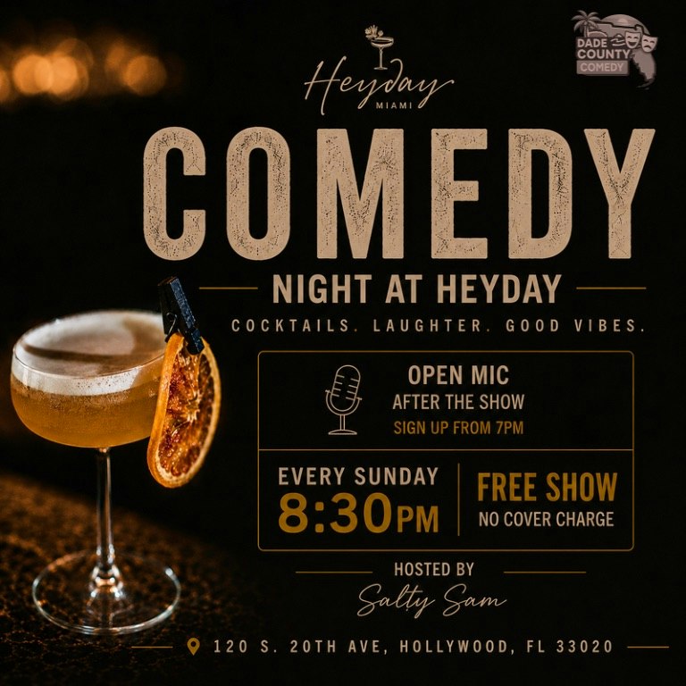 Sunday Night Comedy at Heyday Miami