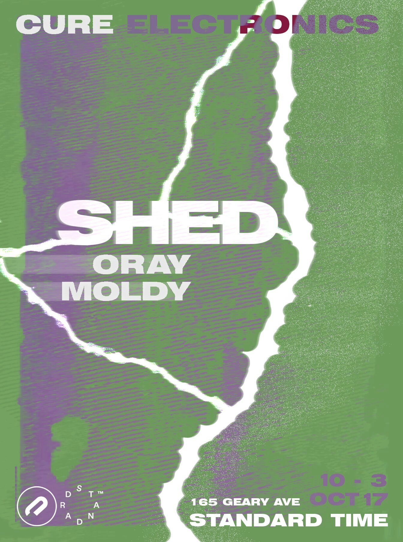 Shed Presented by Cure X Standard Time event flyer