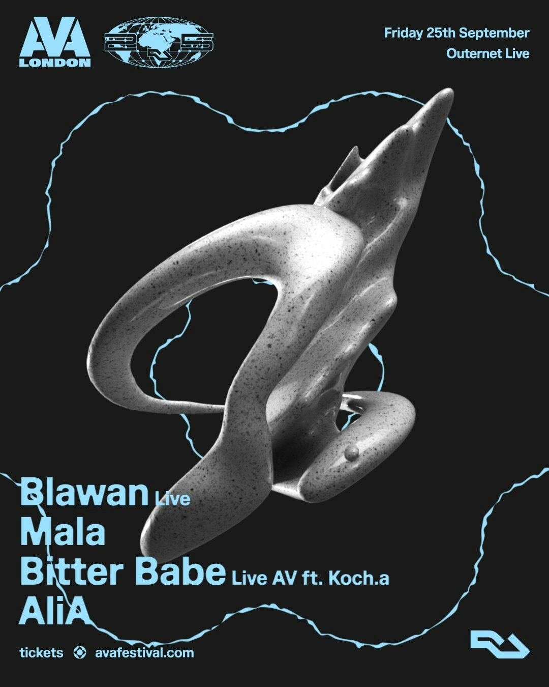 AVA London X RA25: Blawan Live, Mala, Bitterbabe Live AV + More at Outernet Live, London