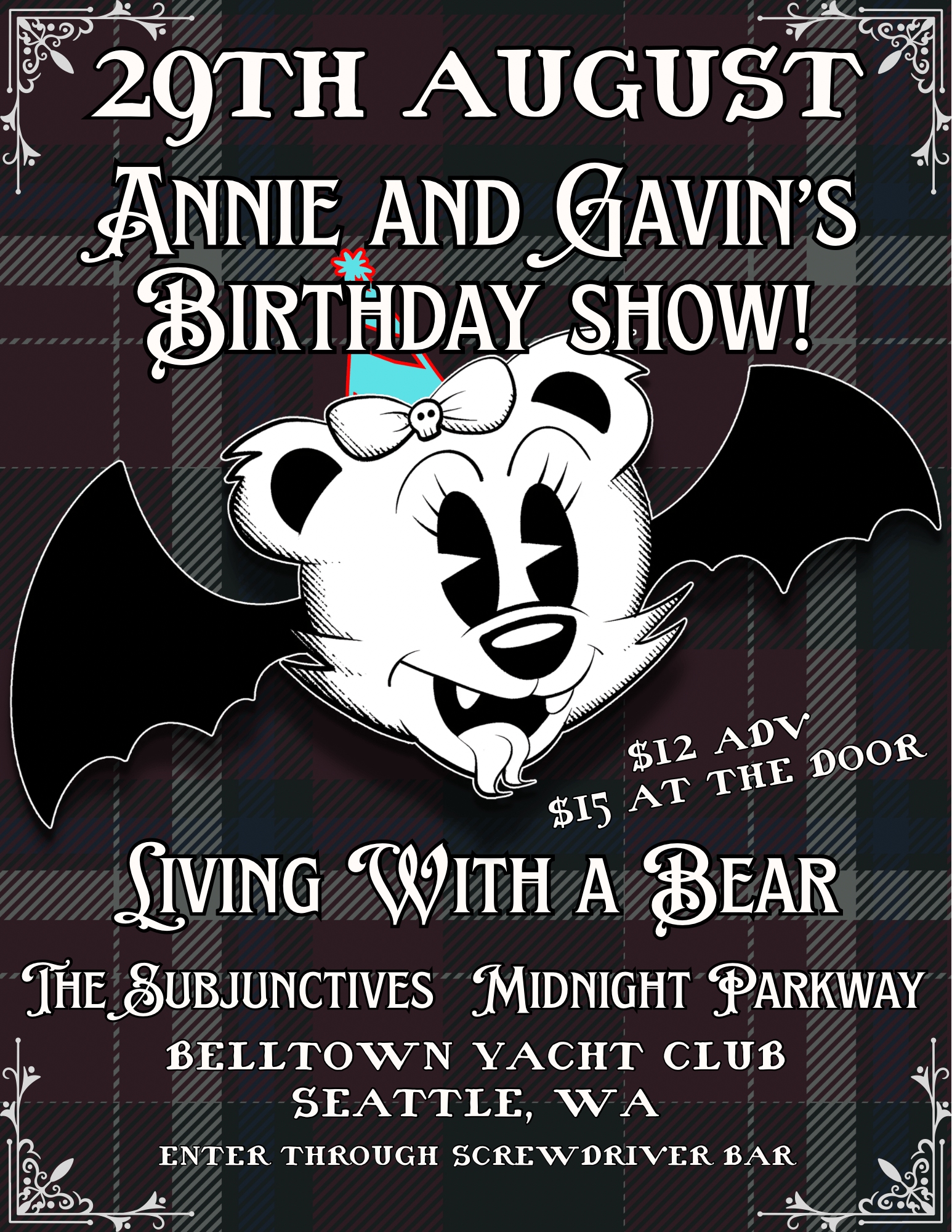 Living with a Bear, The Subjunctives, Midnight Parkway at Belltown Yacht Club