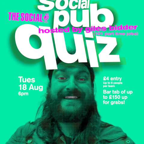 The Social Pub Quiz: Hosted by Giles Bidder