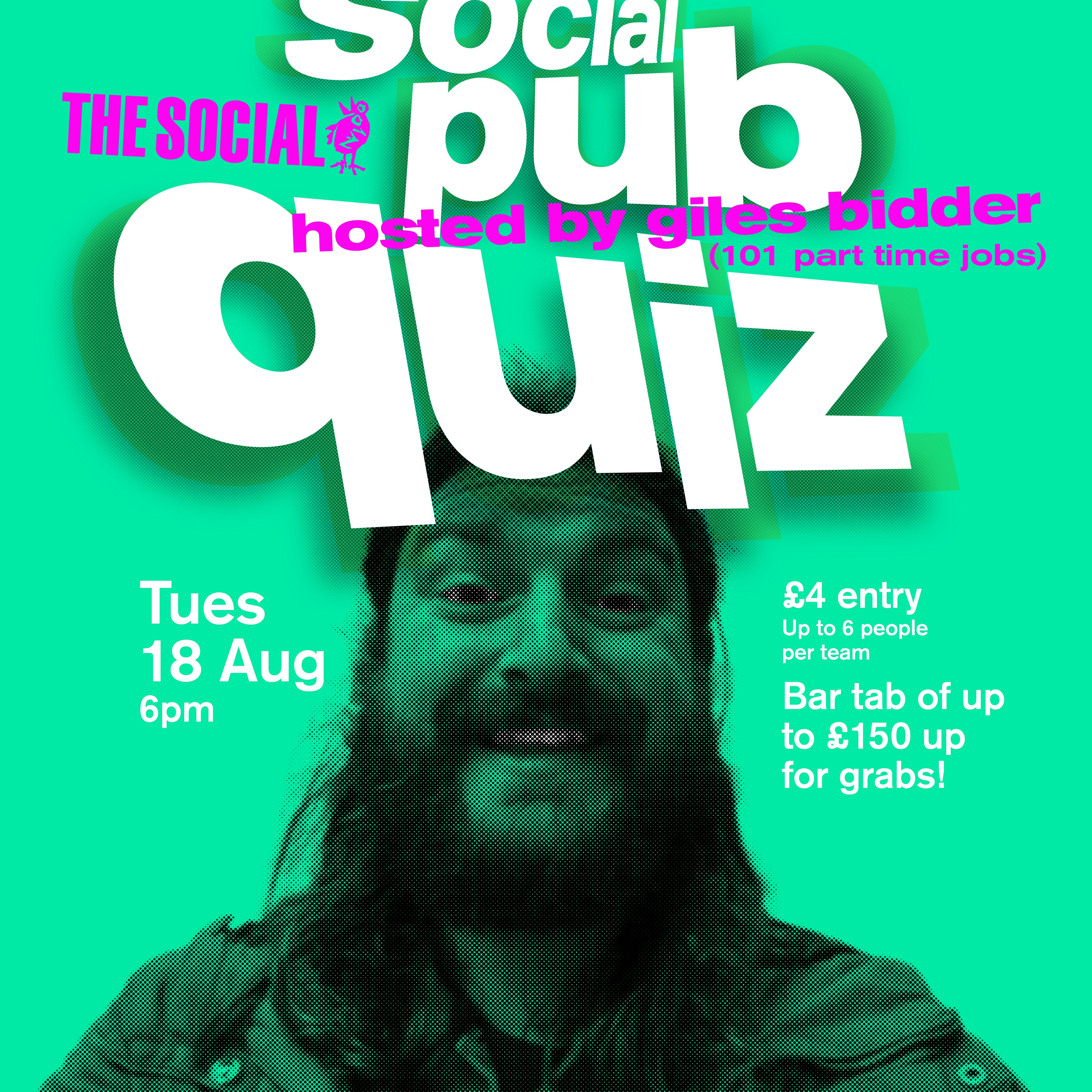 The Social Pub Quiz: Hosted by Giles Bidder