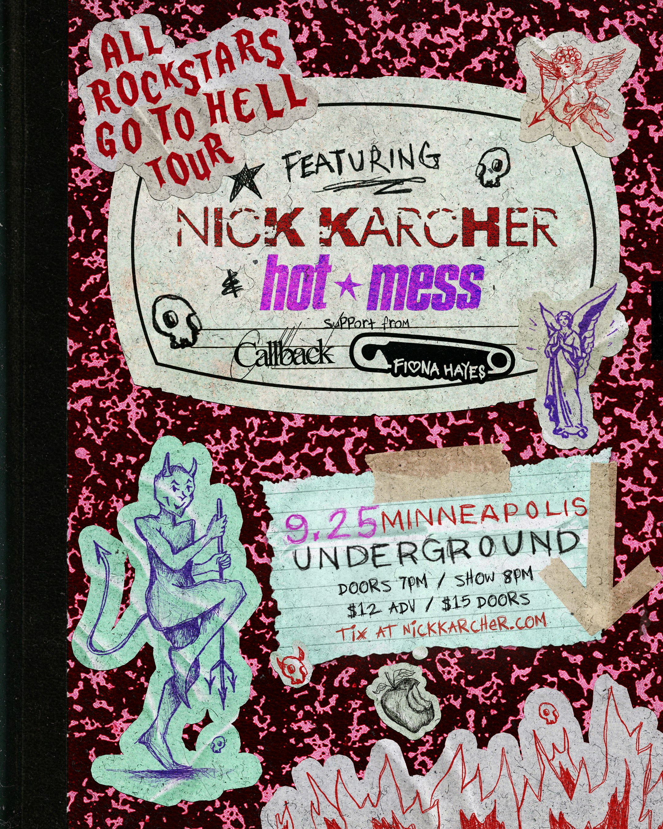 Nick Karcher, hot mess, Callback, Fiona Hayes flyer
