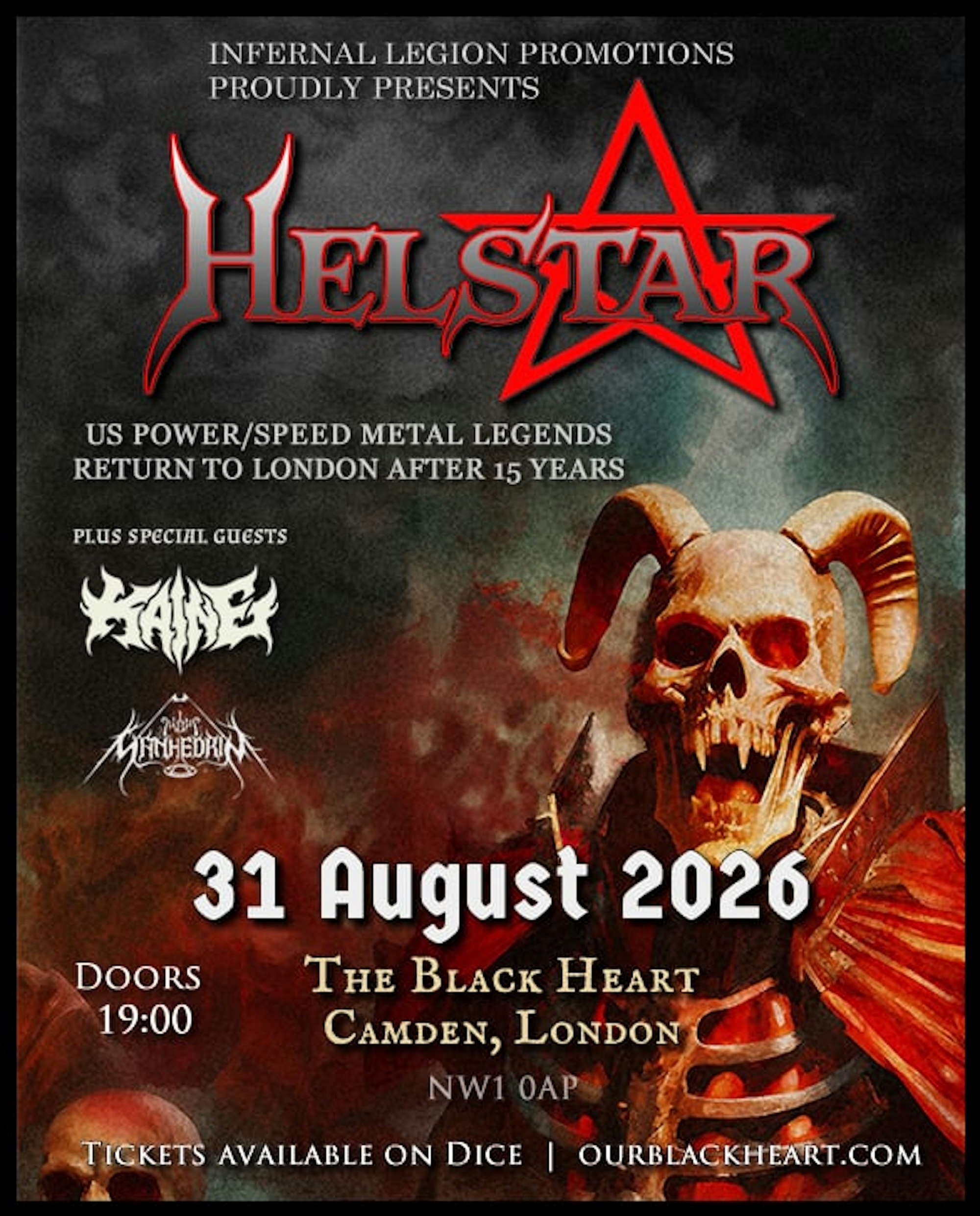 Helstar Tickets | £25 | 31 Aug @ The Black Heart, London | DICE