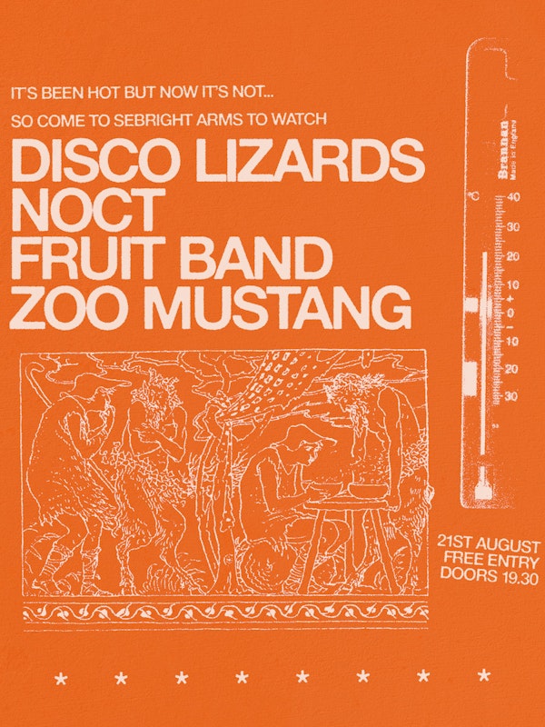 Disco Lizards, NOCT, Fruit Band & Zoo Mustang