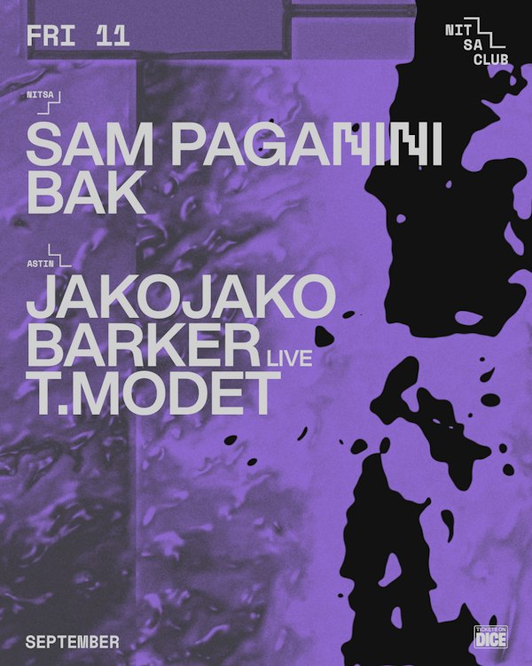 Sam Paganini · Bak / JakoJako · Barker live · T.Modet