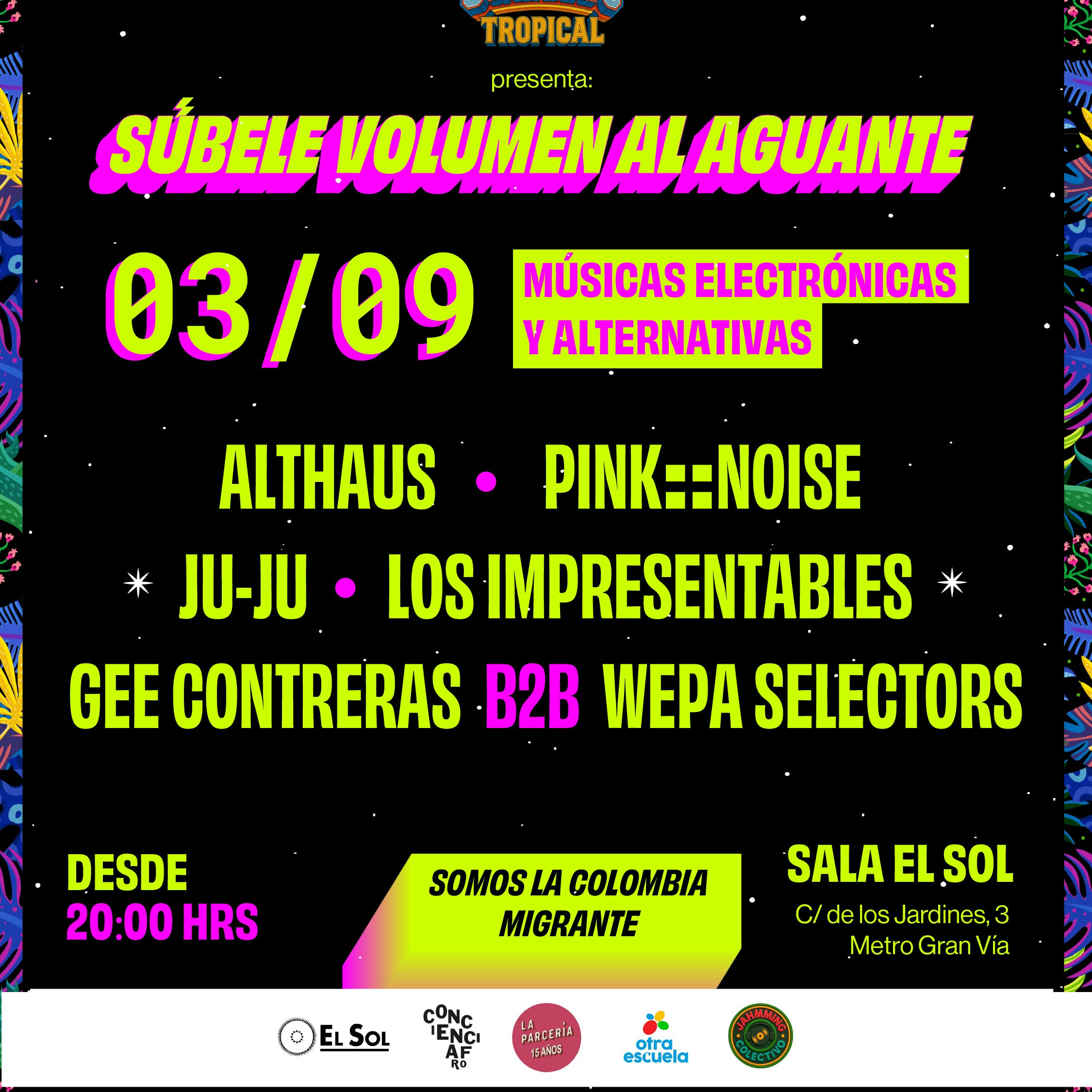 Guacamayo Tropical presenta: Súbele Volumen al Aguante (CONCIERTO)