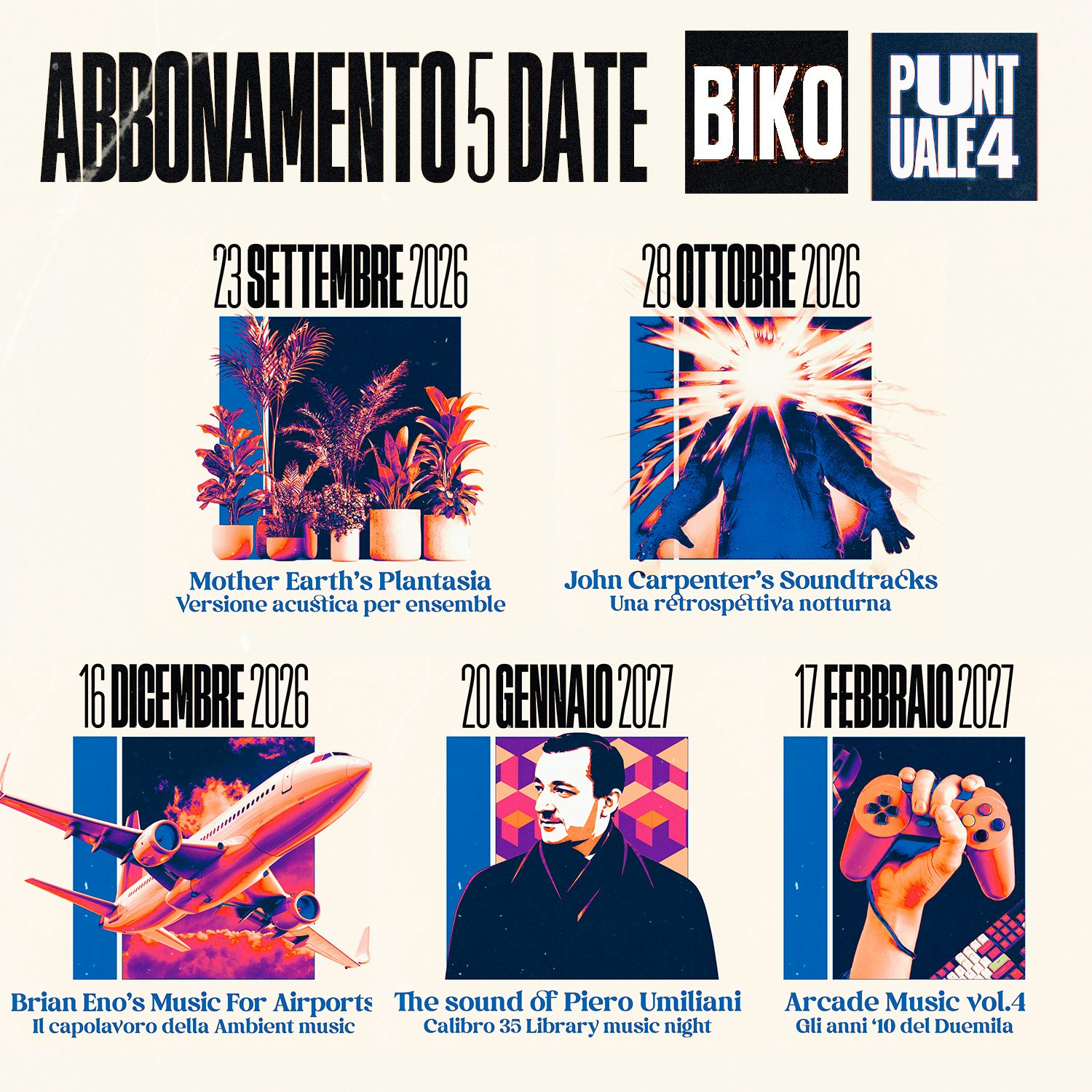 Puntuale Festival 4 - ABBONAMENTO 5 CONCERTI