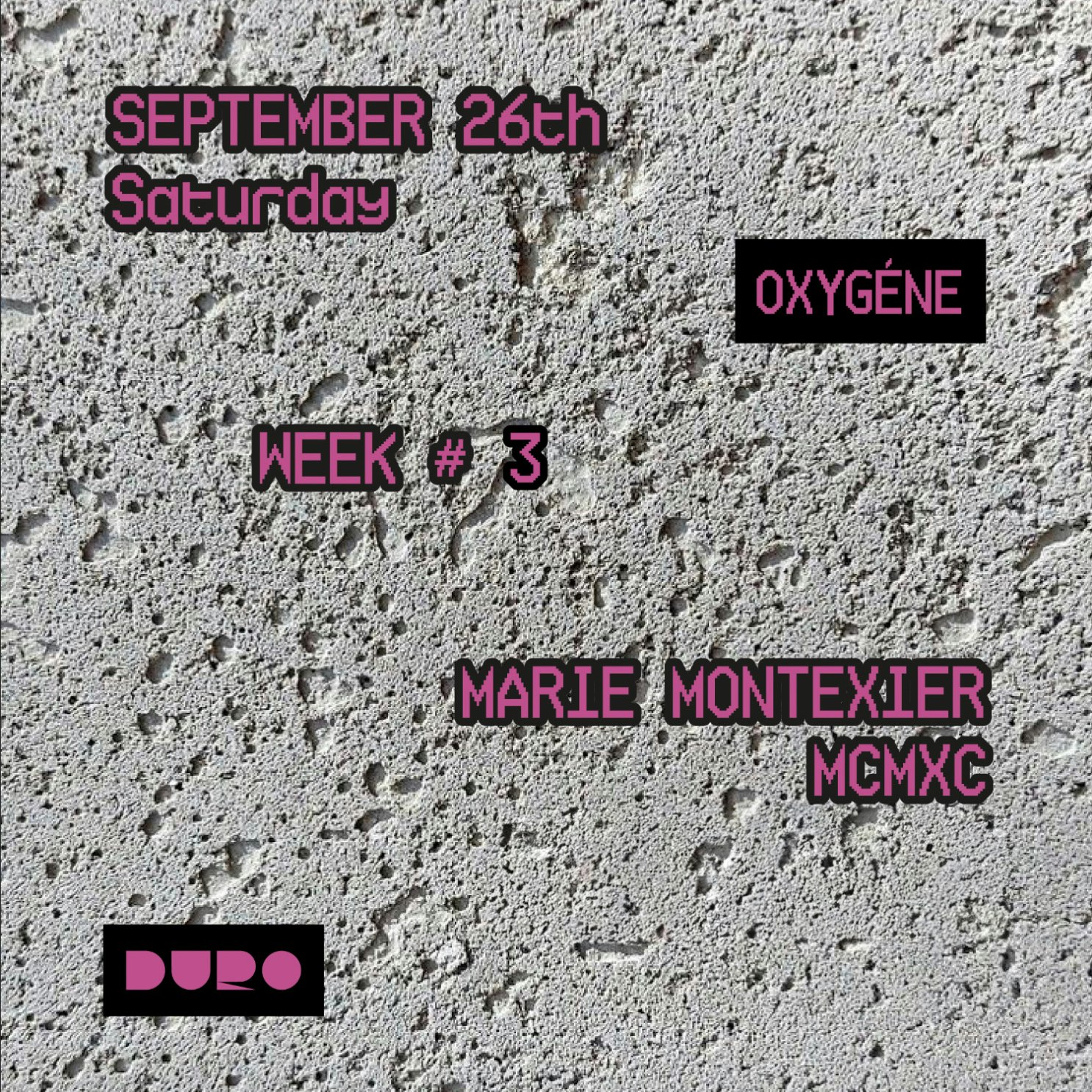 Cover image for OXYGÈNE | Marie Montexier | MCMXC