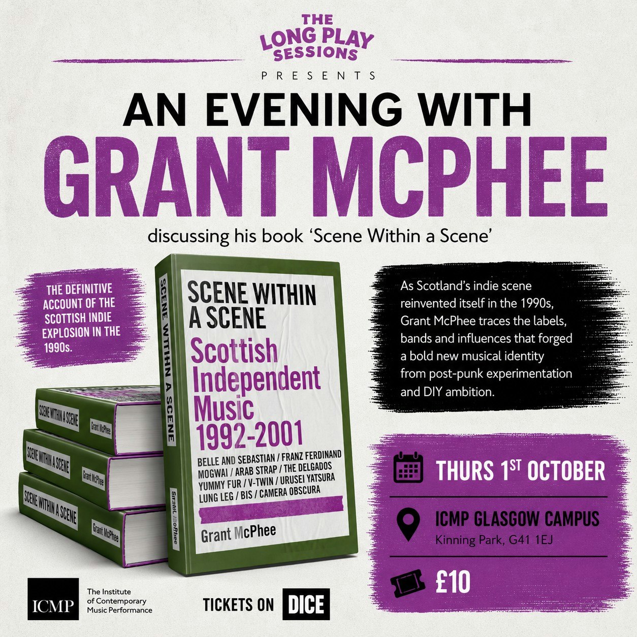 Grant McPhee: In Conversation and Book Signing with special guest Aidan Moffat from Arab Strap at SAE Institute, Glasgow