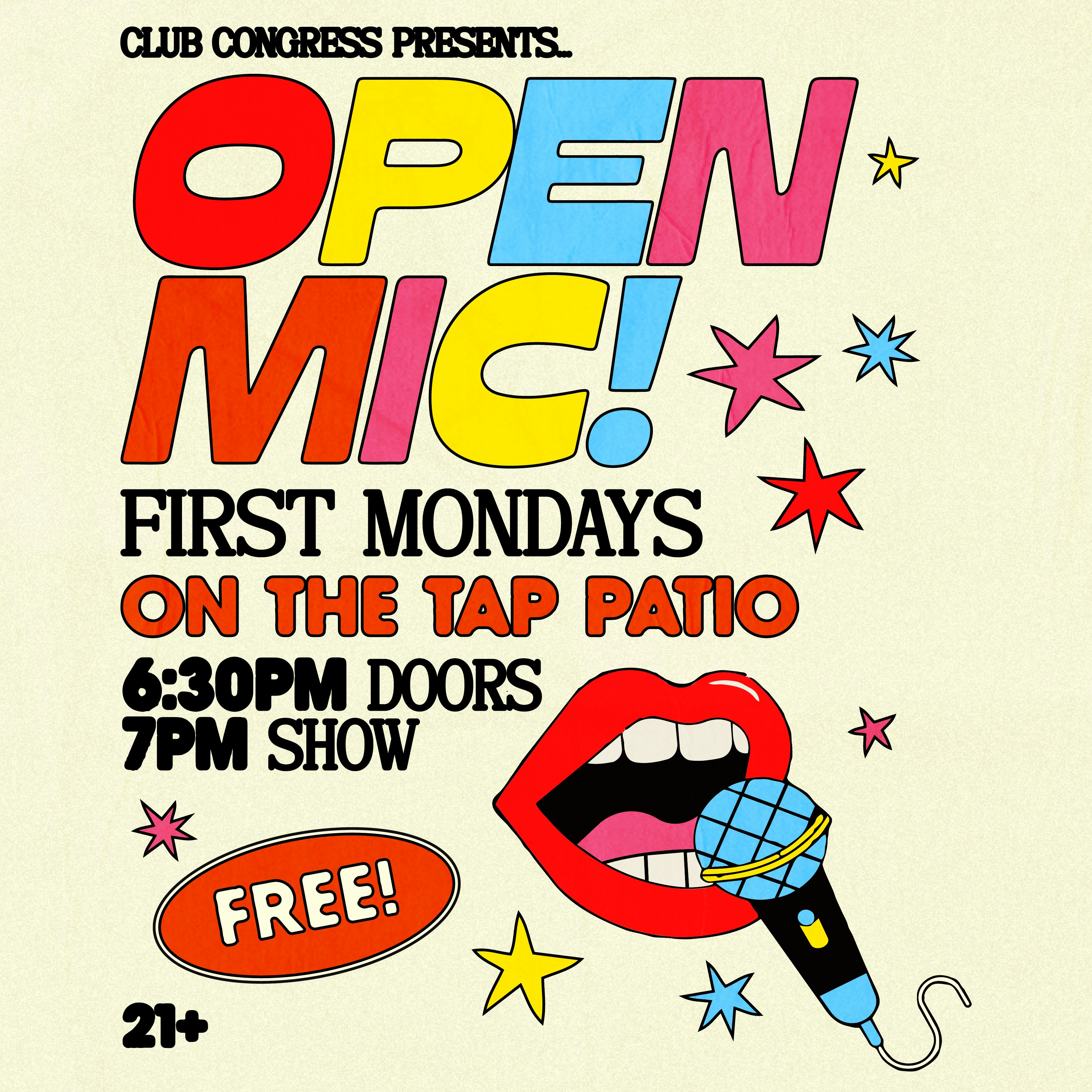 First Monday Open Mic! Labor Day Edition