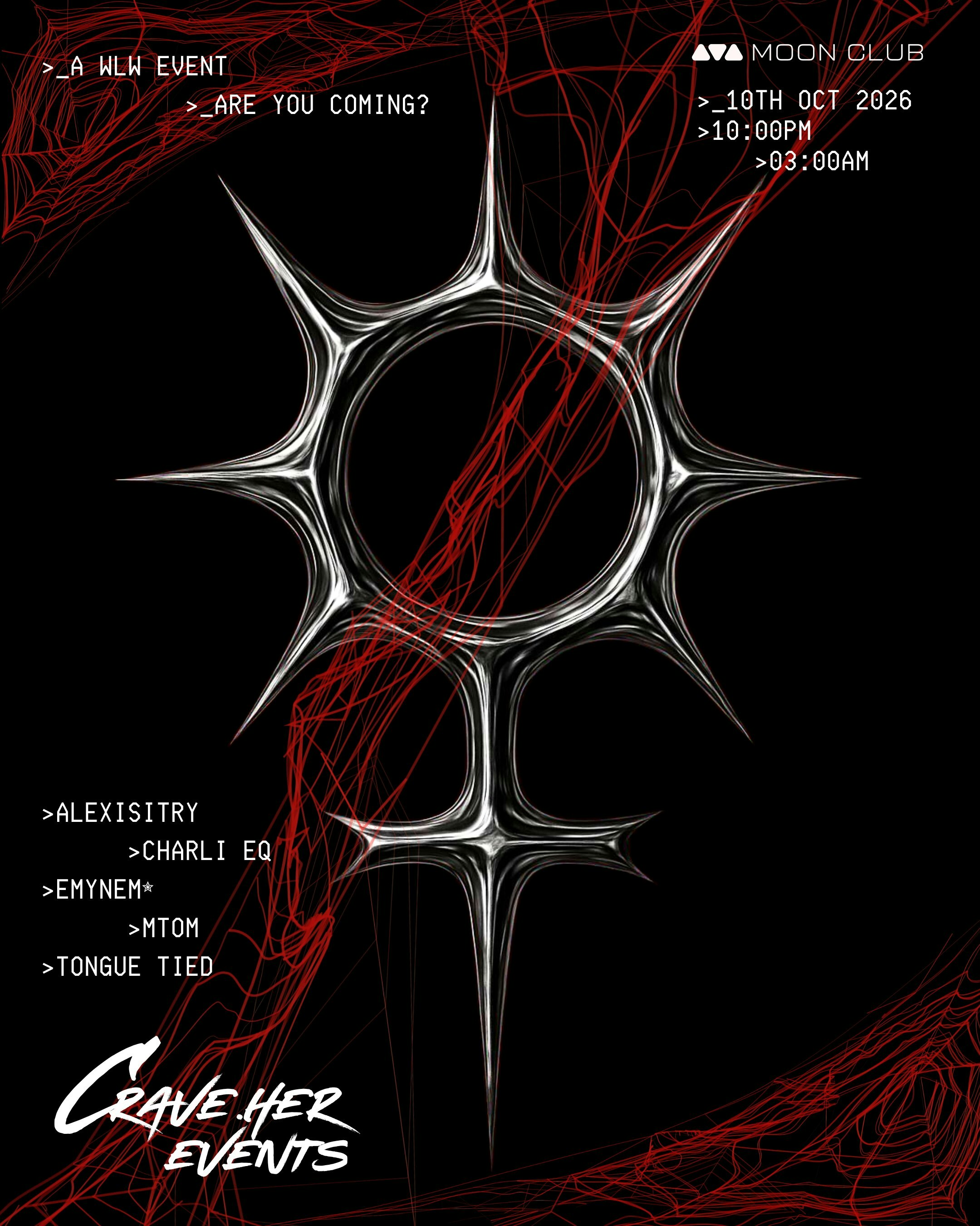 CRAVE HER: HEXED at The Moon Club (Lakota), Bristol
