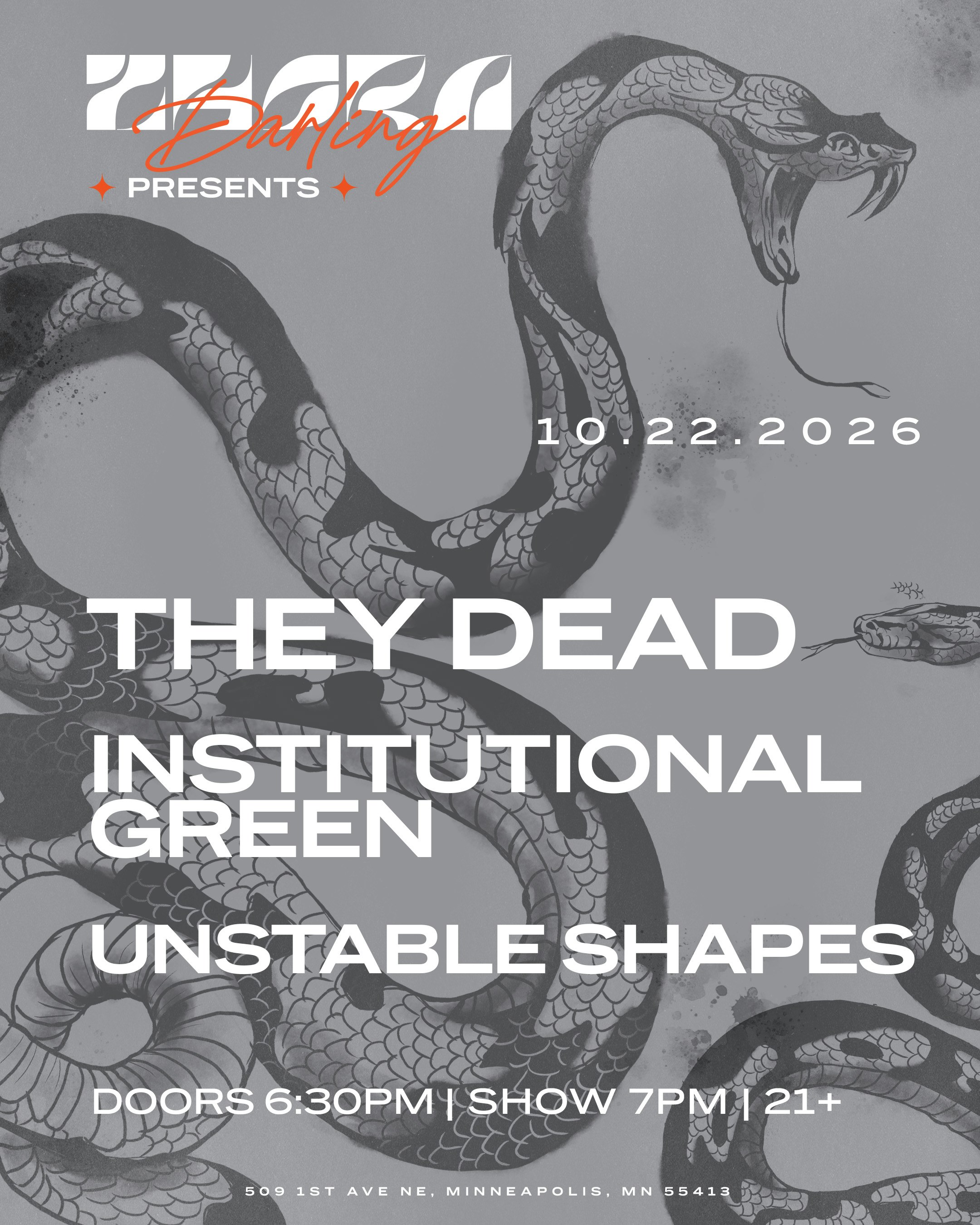 They Dead, Institutional Green, Unstable Shapes flyer