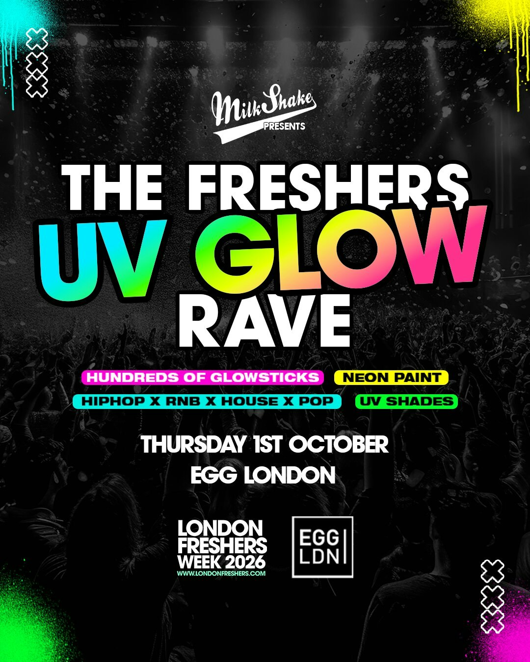 The Freshers UV Glow Rave at Egg London at Egg LDN, London