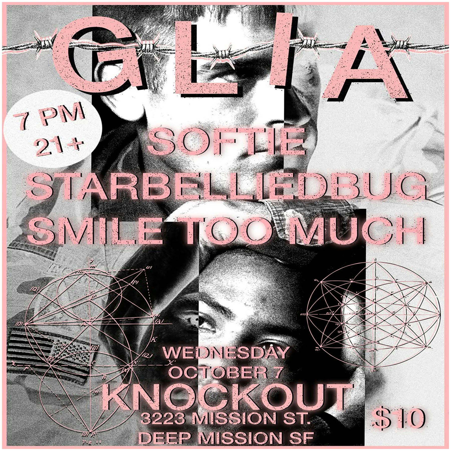 GLIA (HOUSTON, TEXAS) + STARBELLIED BUG + SMILE TOO MUCH + SOFTIE