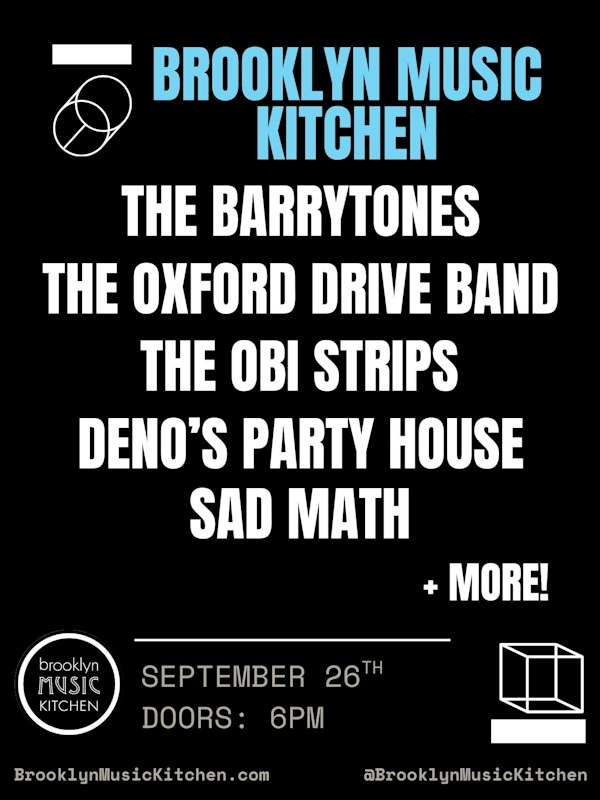 LEOPARD, The Barrytones, The Oxford Drive Band, The Obi Strips, Deno's Party House, Sad Math
