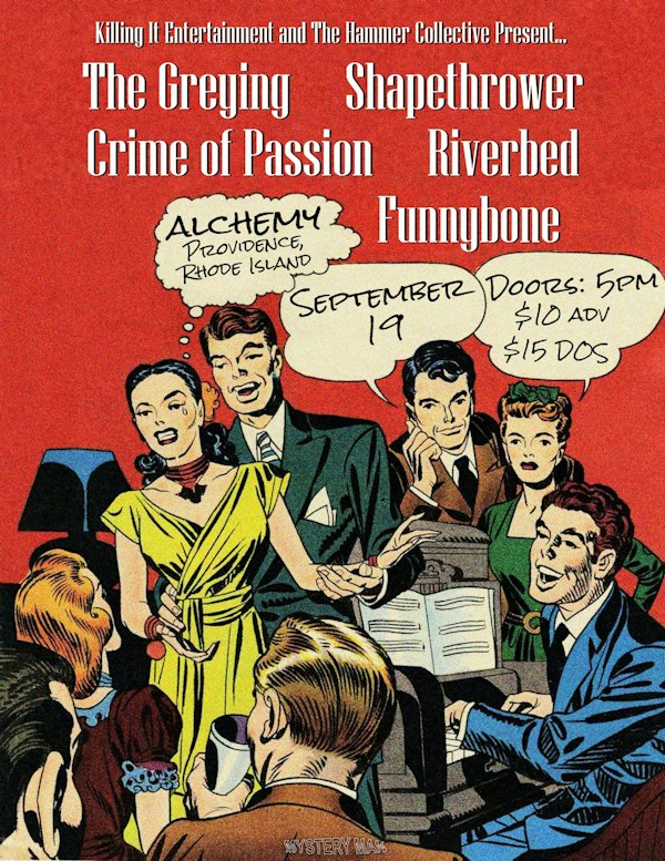 The Greying / Shapethrower / Crime of Passion / Riverbed / Funnybone