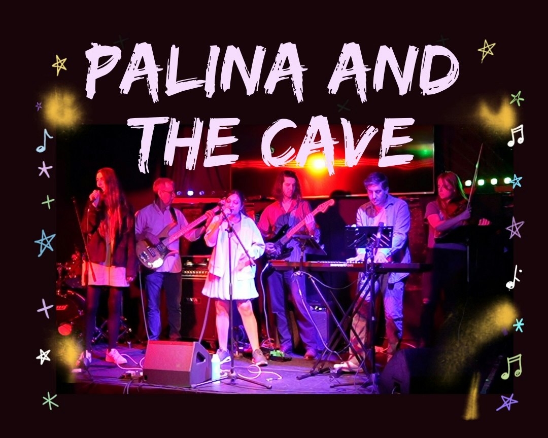 Official event artwork for Palina and The Cave, Electric Ex and Your Stray Dog