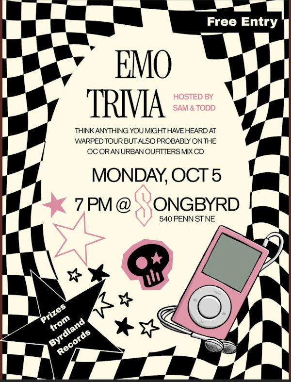 Songbyrd Music Trivia Night: Emo Trivia hosted by Sam & Todd!