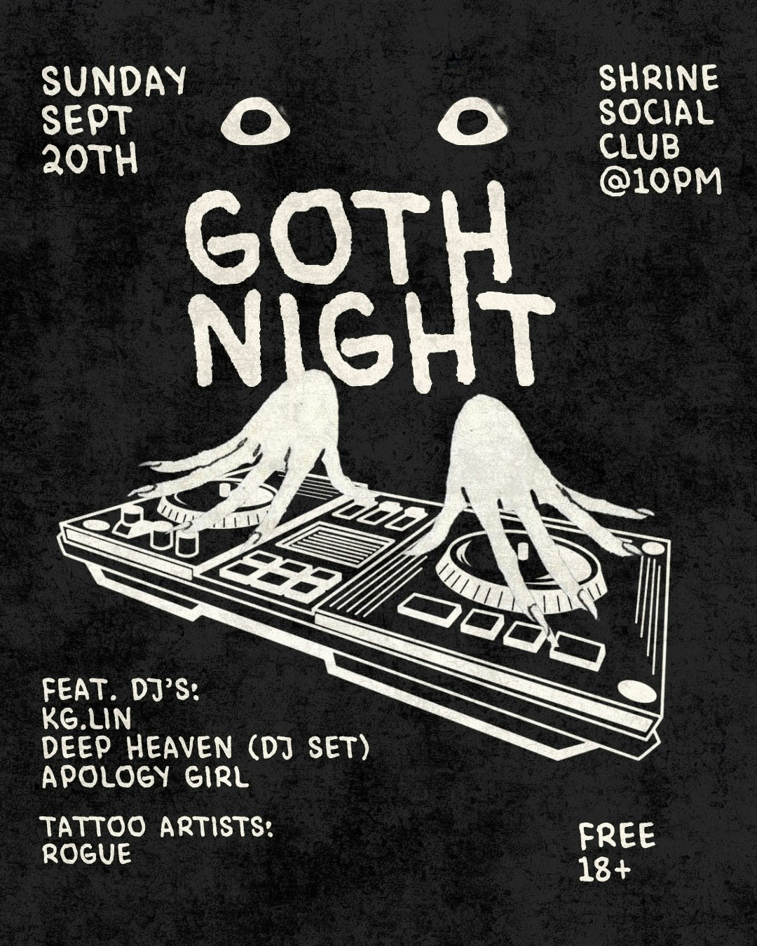 Goth Night Tickets | 20 Sept | Shrine Social Club, Boise | DICE