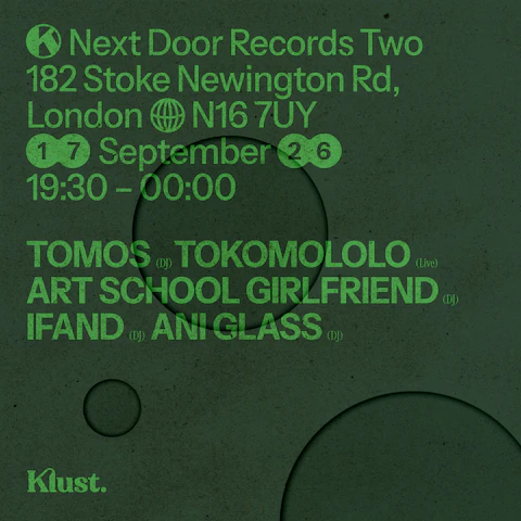 Klust Music Launch Party: Art School Girlfriend, Tokomololo, Tomos, IFAND + Ani Glass