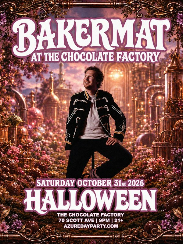 Azure Presents: Bakermat at The Chocolate Factory - Halloween 10/31