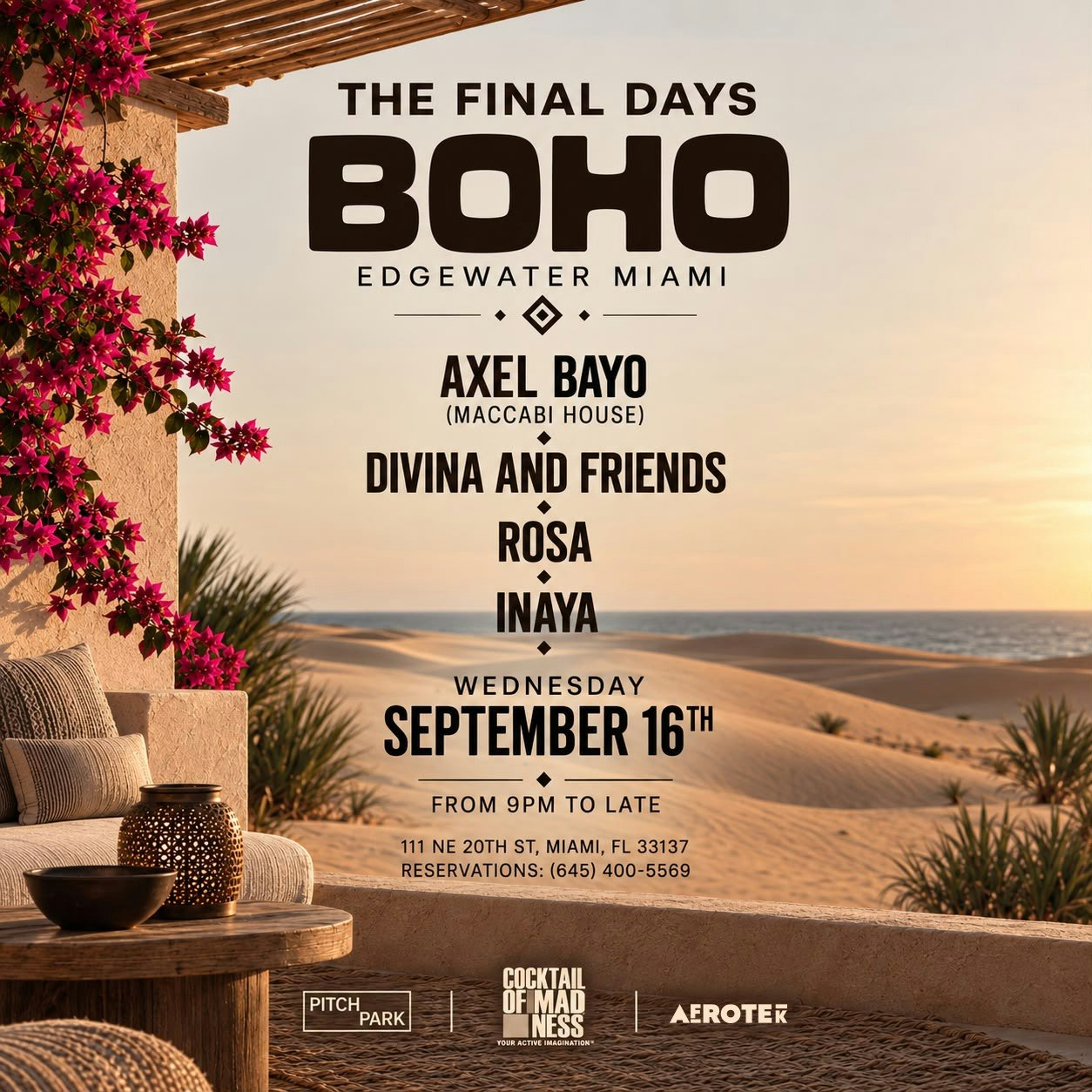 Boho Edgewater: Axel Bayo, Divina, Rosa, Inaya Tickets | 16 Sept