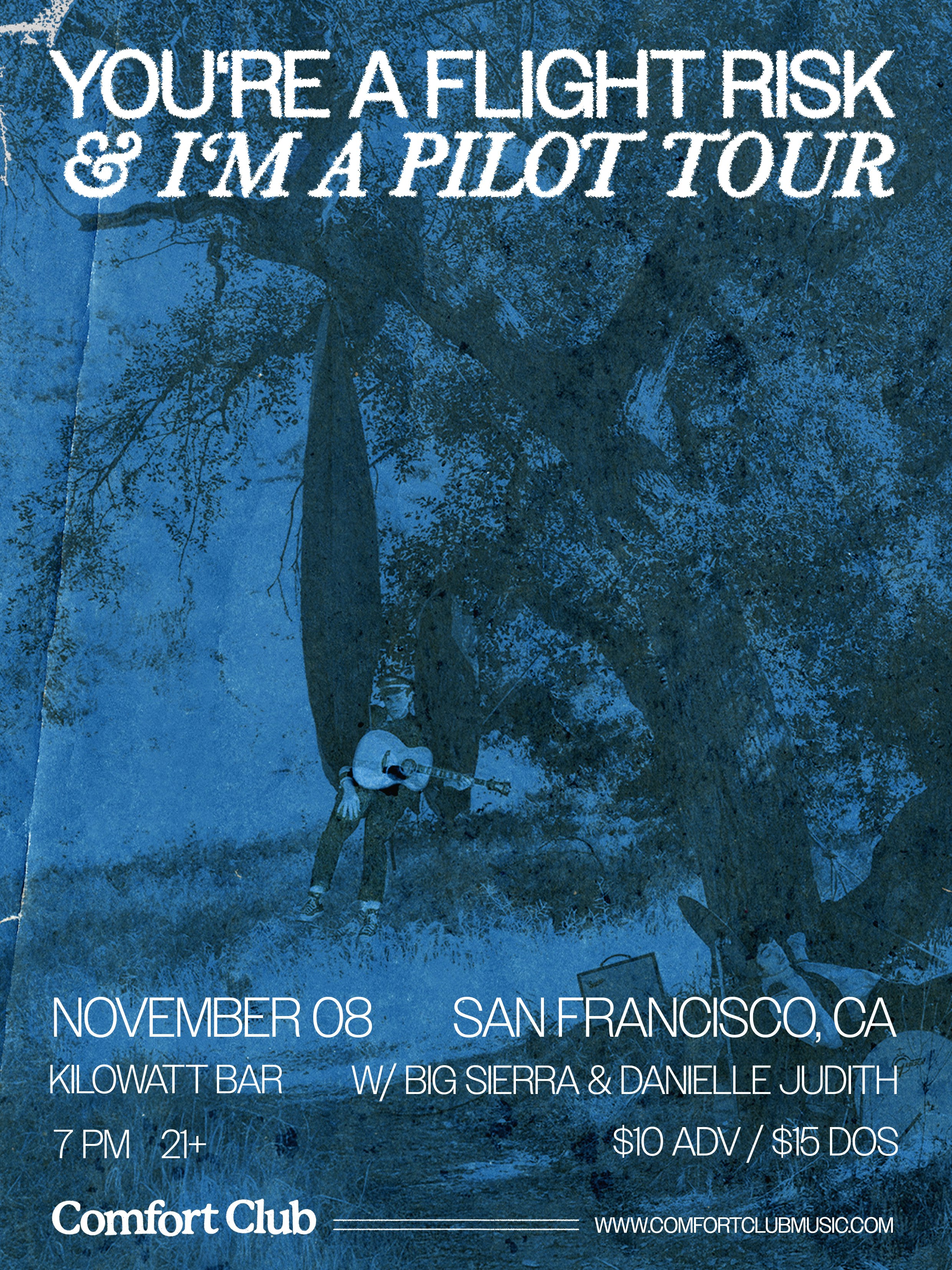 Official event artwork for Comfort Club, Big Sierra and Danielle Judith