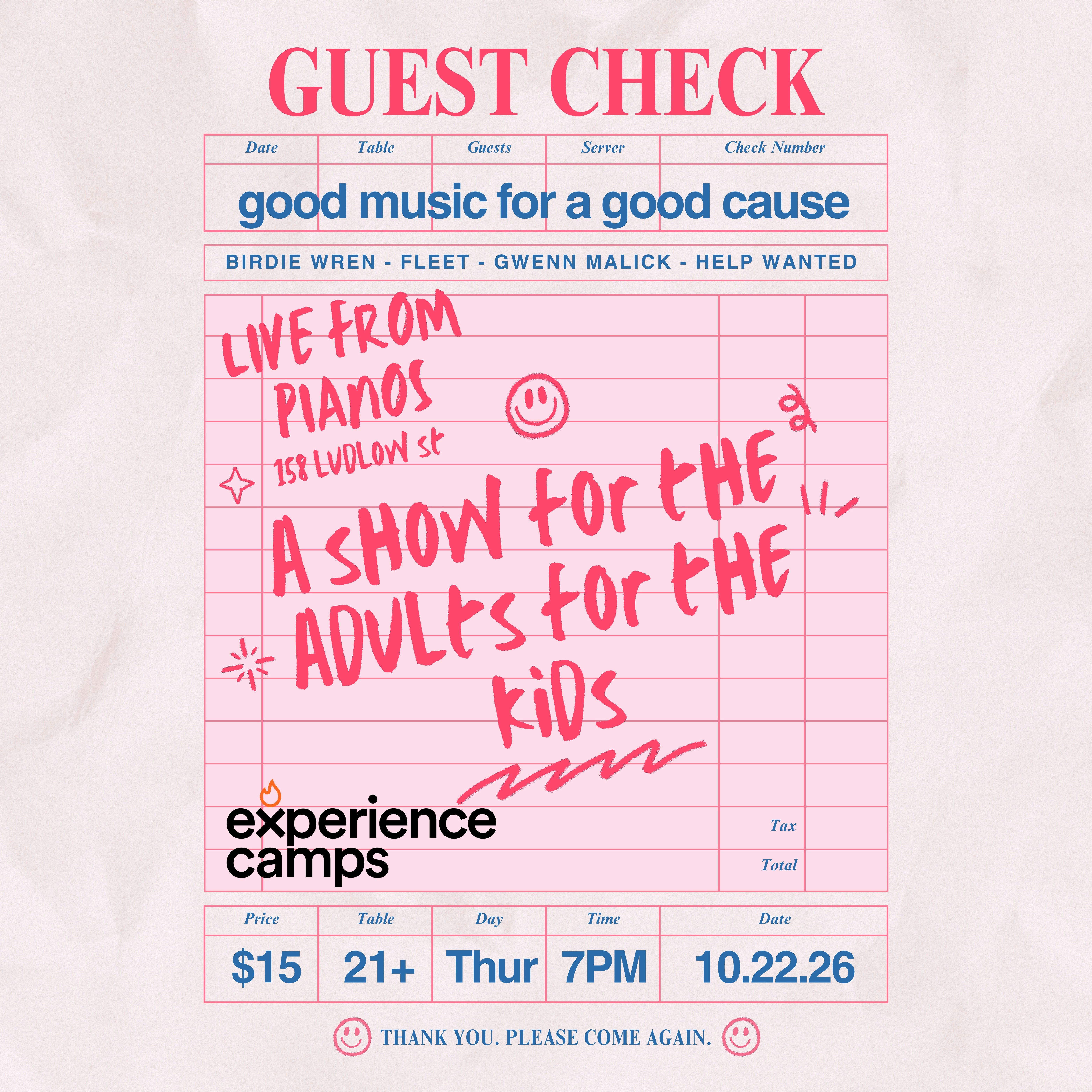 Good Music For A Good Cause - Gwenn Malick • Help Wanted • Birdie Wren • FLEET
