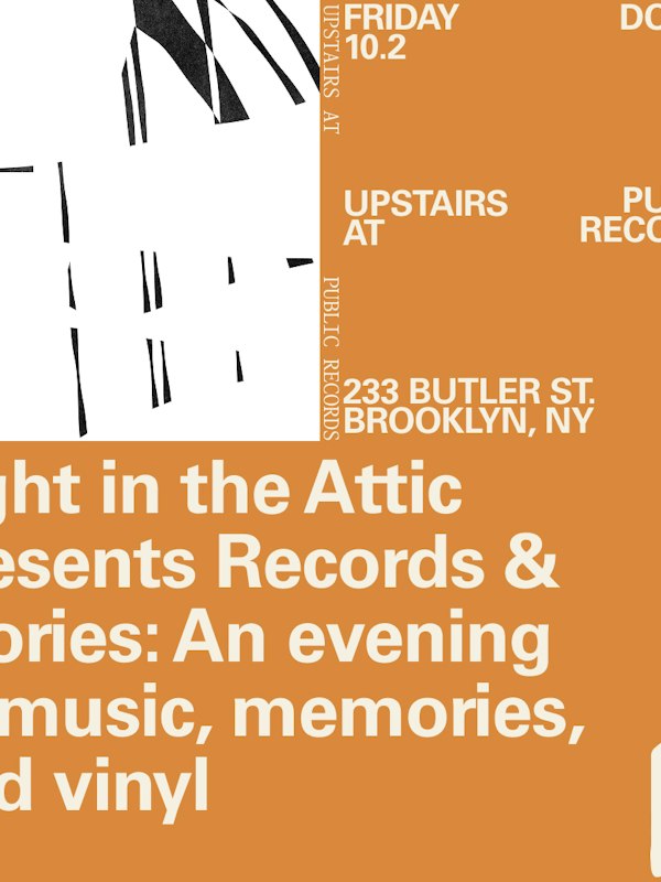 Light in the Attic presents Records & Stories: An evening of music, memories, and vinyl