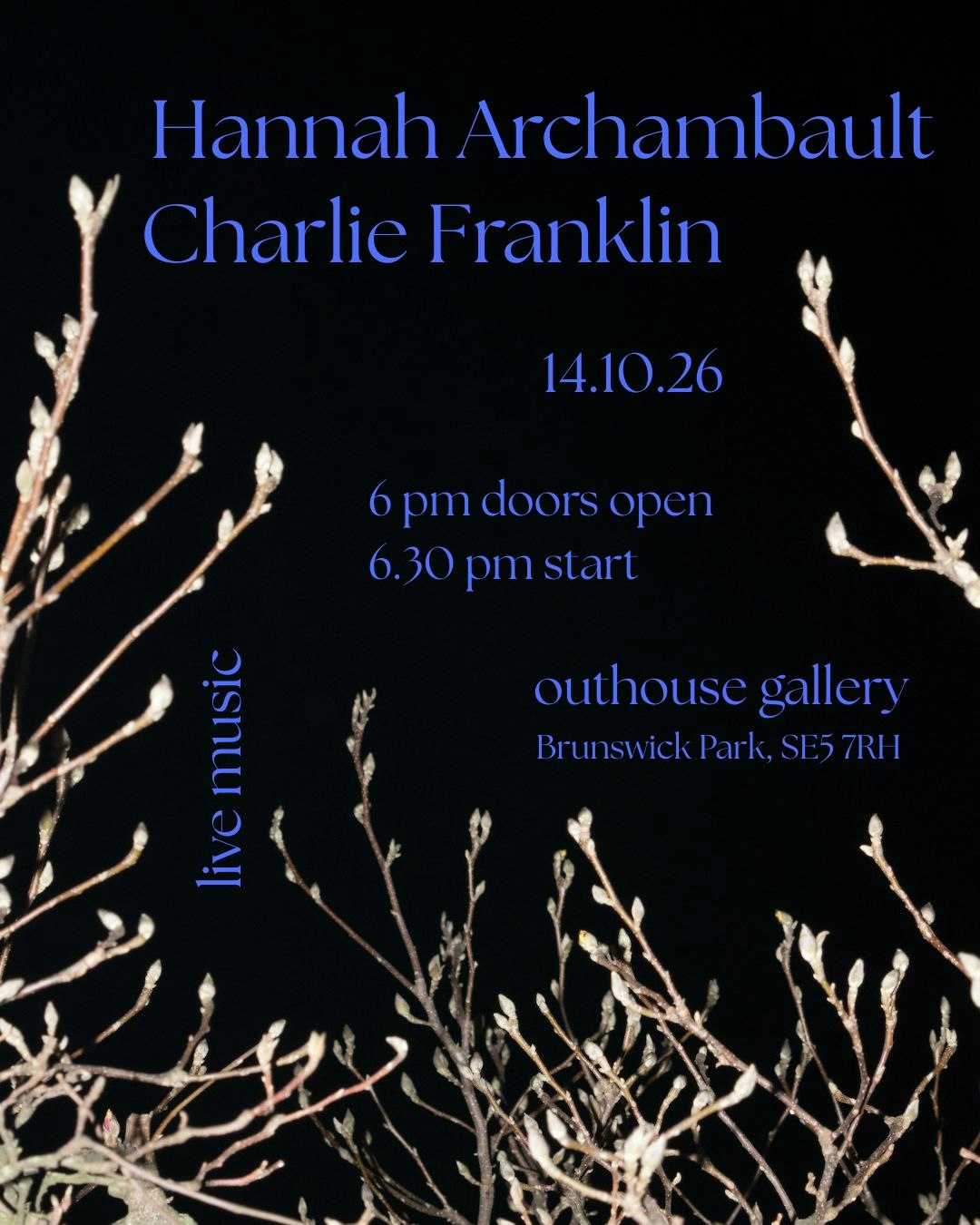 Intimate live music at the outhouse gallery at outhouse gallery, London