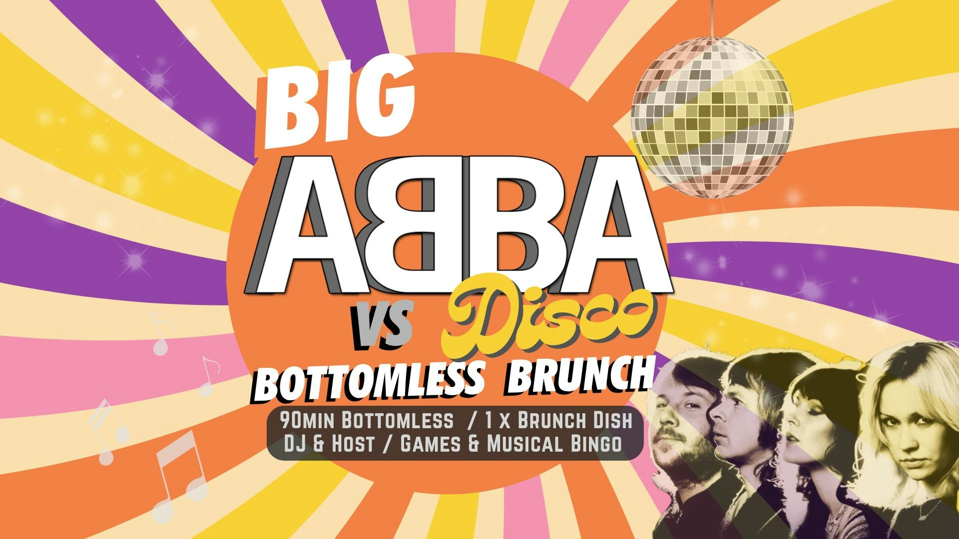 Big Abba vs Disco Bottomless Brunch at Big Belly Bar & Comedy Club London (Southbank), London