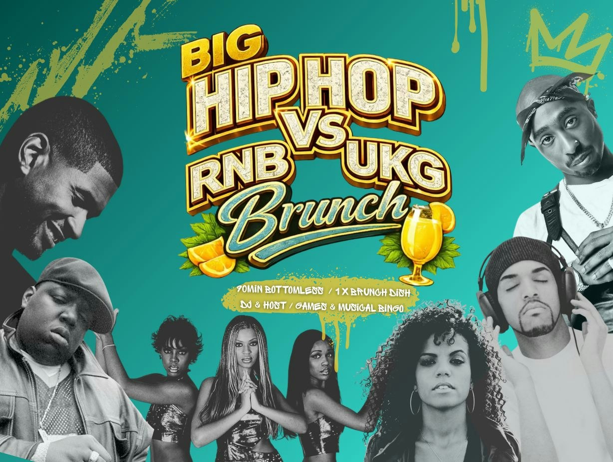 Big Hip-Hop, RnB, and UKG Bottomless Brunch at Big Belly Bar & Comedy Club London (Southbank), London