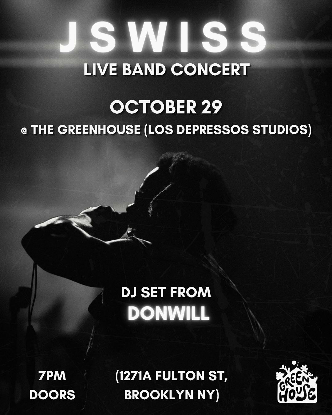 JSWISS: Live from the Greenhouse Tickets | 29 Oct | Los Depressos JSWISS: Live from the Greenhouse Tickets | 29 Oct | Los Depressos