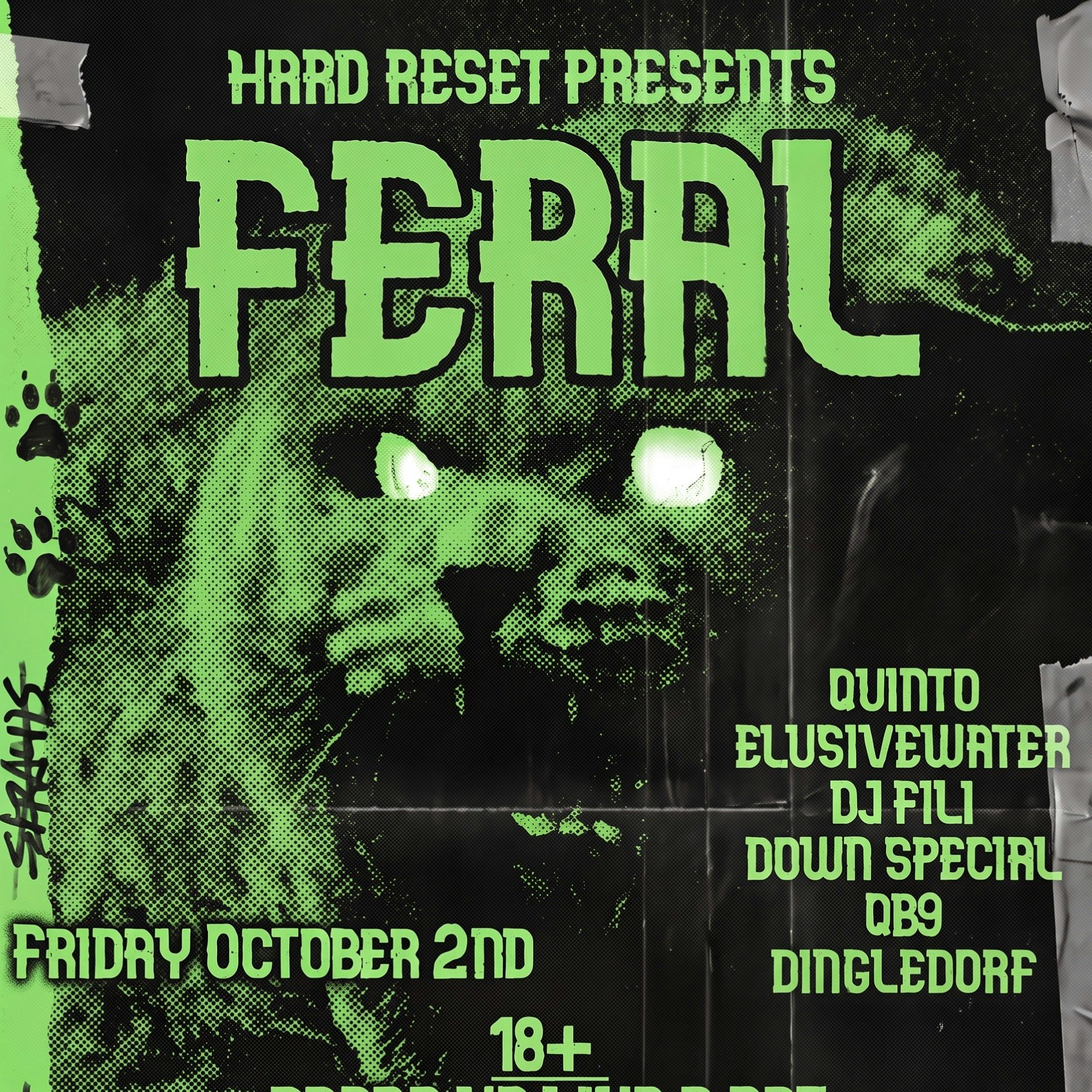 FERAL: hard dance rave. dress up like cats.