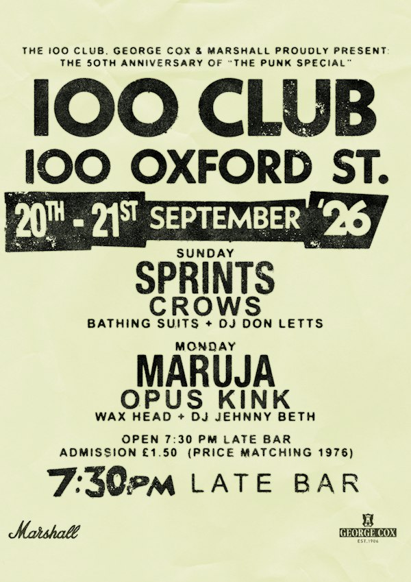 50th Anniversary of the Punk Special: Maruja + Opus Kink + Wax Head + Jehnny Beth (DJ)