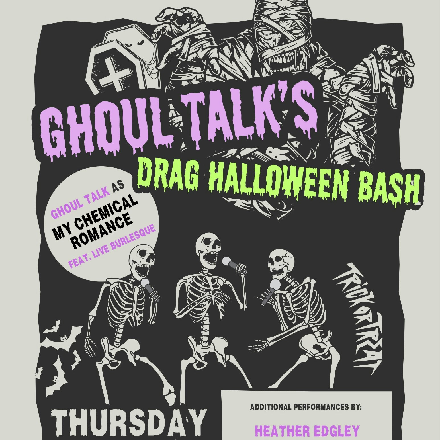 Ghoul Talk's Drag Halloween Bash ft: Ghoul Talk, Pink Steam, Heather Edgley + Drag and Burlesque artists!
