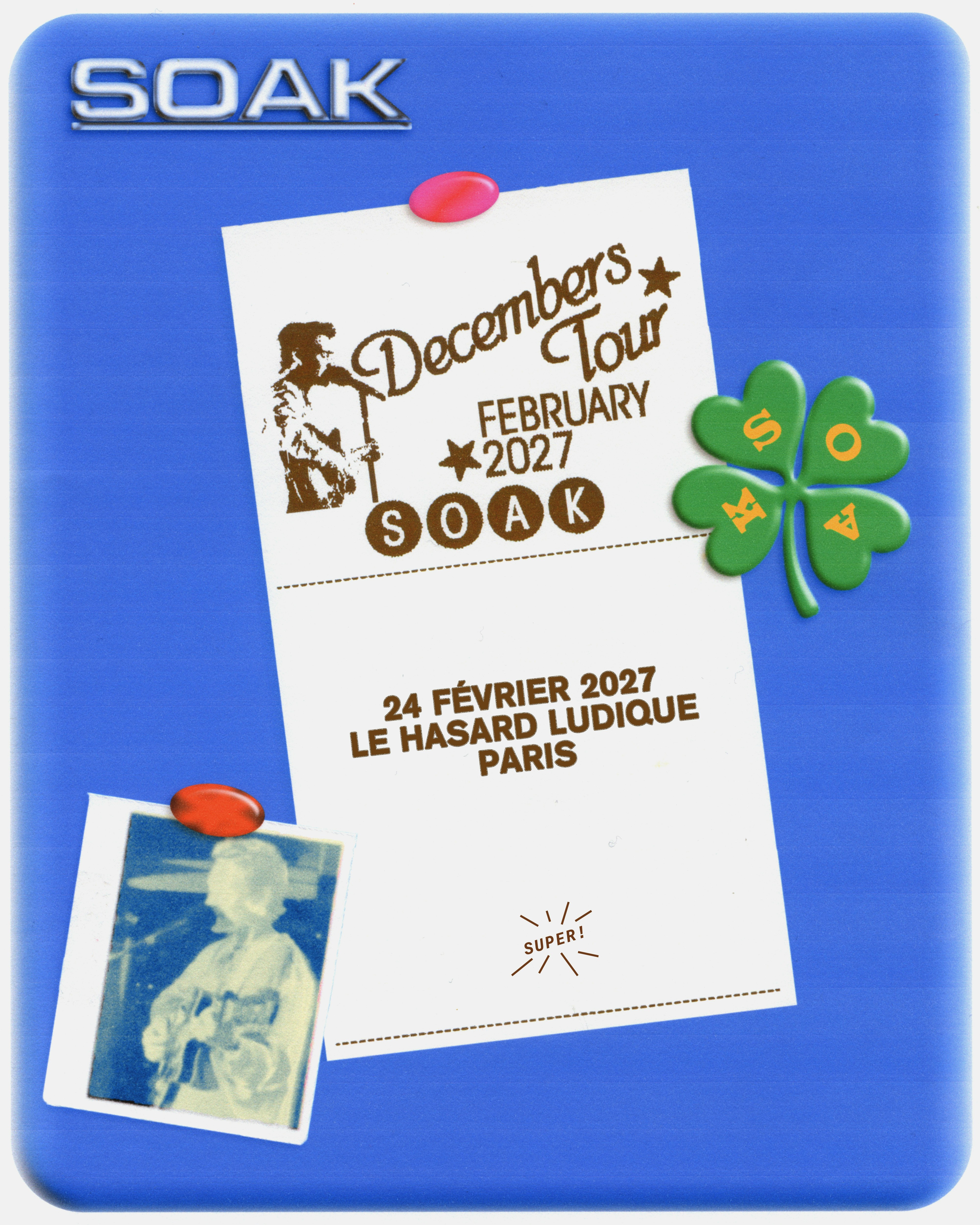 Affiche Soak en concert au Hasard Ludique