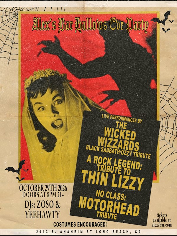 Hallows Eve Party w/ The Wicked Wizzards (Black Sabbath/Ozzy Tribute) + A Rock Legend (Thin Lizzy Tribute) + No Class (Motörhead Tribute) + DJ Zoso...
