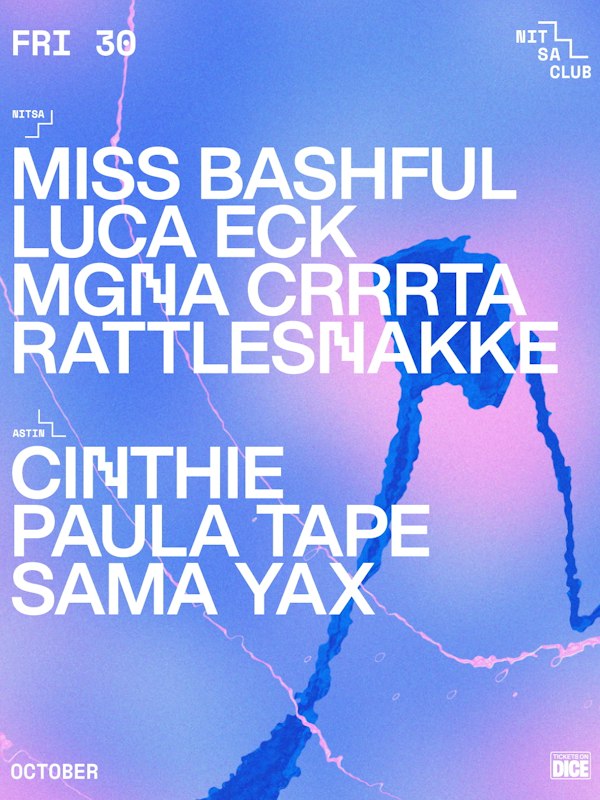 Miss Bashful · Luca Eck · MGNA Crrrta / Cinthie · Paula Tape