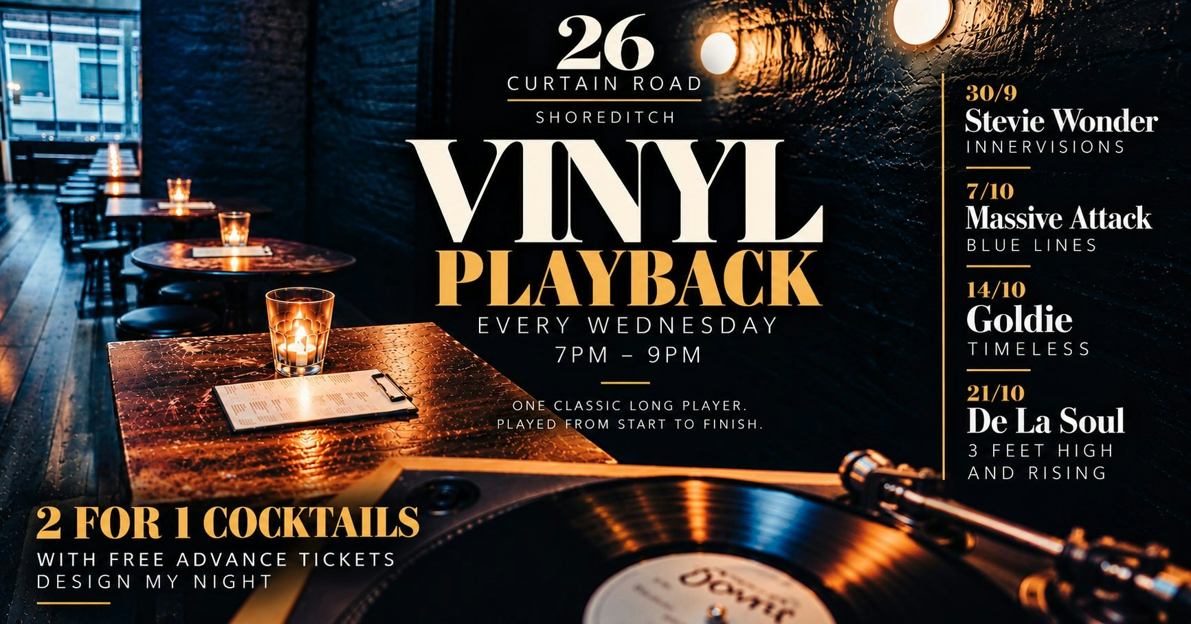 Weds Vinyl Playback: Stevie Wonder — Innervisions at 26 Curtain Road, London