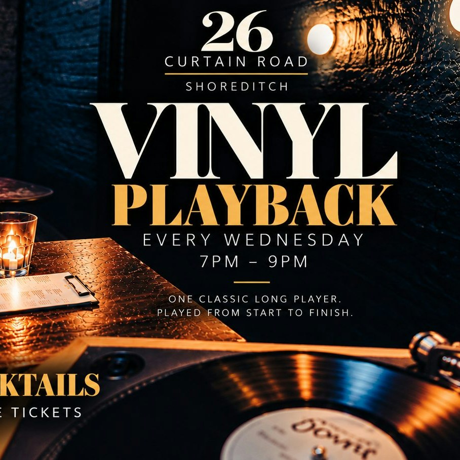 Weds Vinyl LP playback & cocktail sessions-Goldie- Timeless