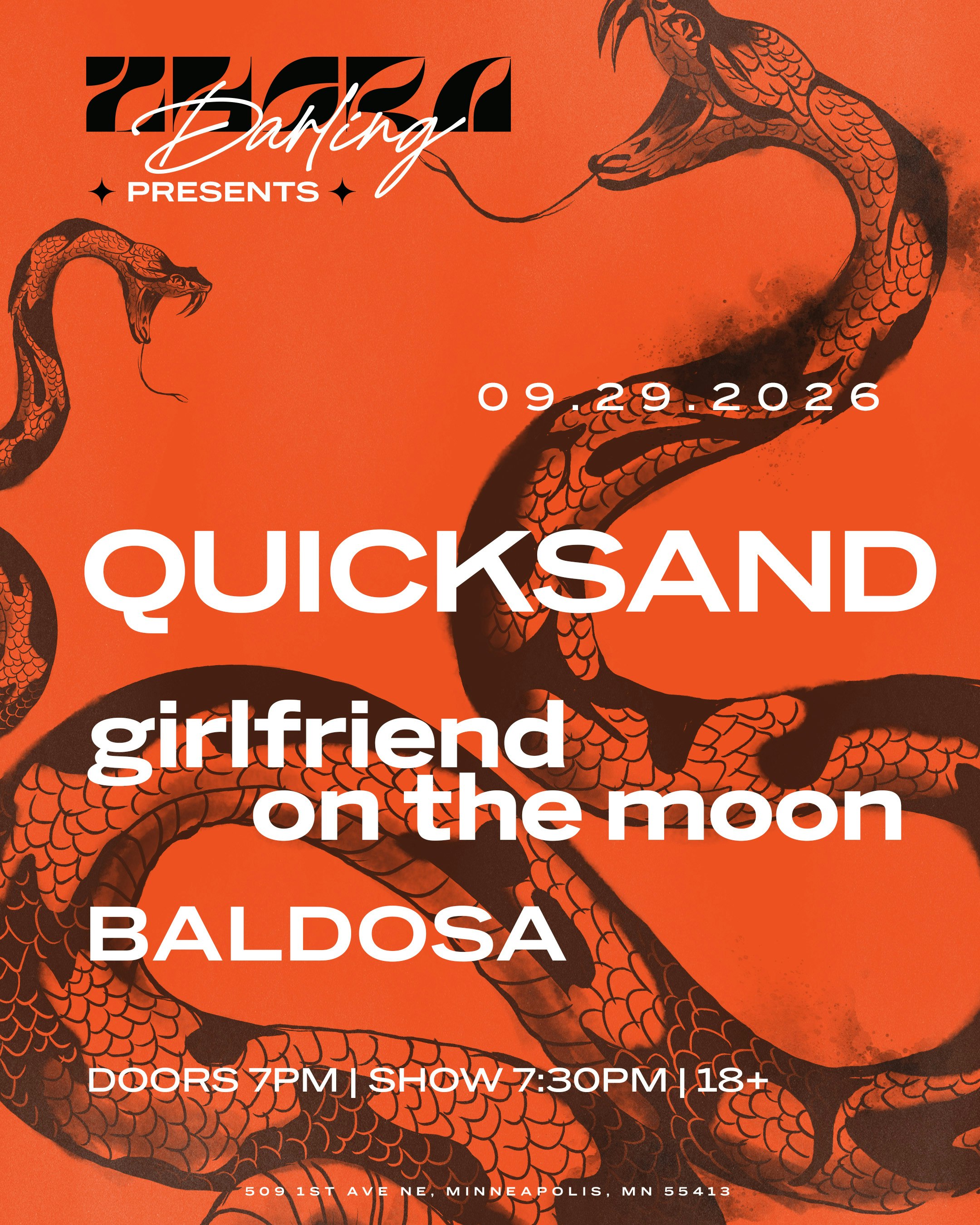 Quicksand, girlfriend on the moon, Baldosa flyer